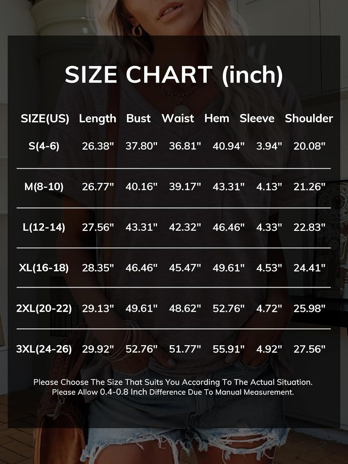 ATHMILE Womens T Shirts 2025 Short Sleeve V-Neck Shirts Cute Fit Summer Casual Tee Tops S-XXL Beach - Image 8