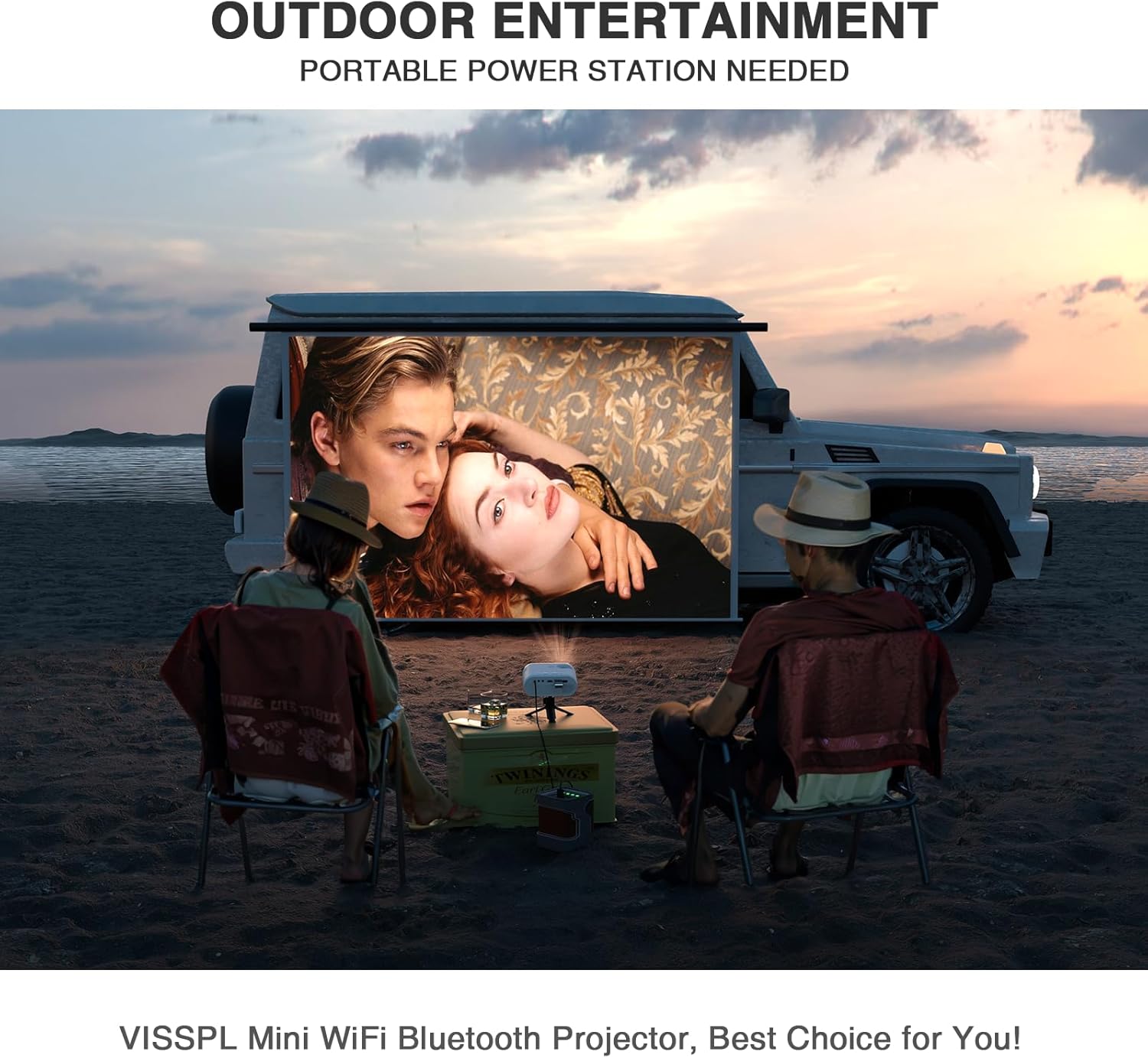 Mini Projector with WiFi and Bluetooth, VISSPL Full HD 1080P Projector, Portable Outdoor Projector with Tripod, Home Theater Movie Phone Projector Compatible with Android/iOS/Windows/TV Stick/HDMI/USB - Image 8