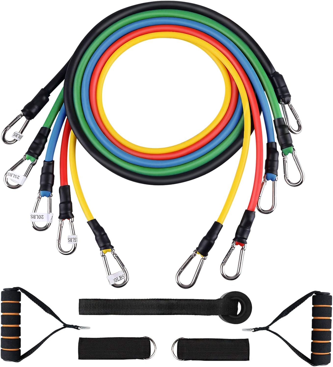 Resistance Bands Set, Workout Bands with Handles, Door Anchor, Ankle Straps and Carry Bag, Exercise Bands for Shape Body and Home Workouts - Image 9