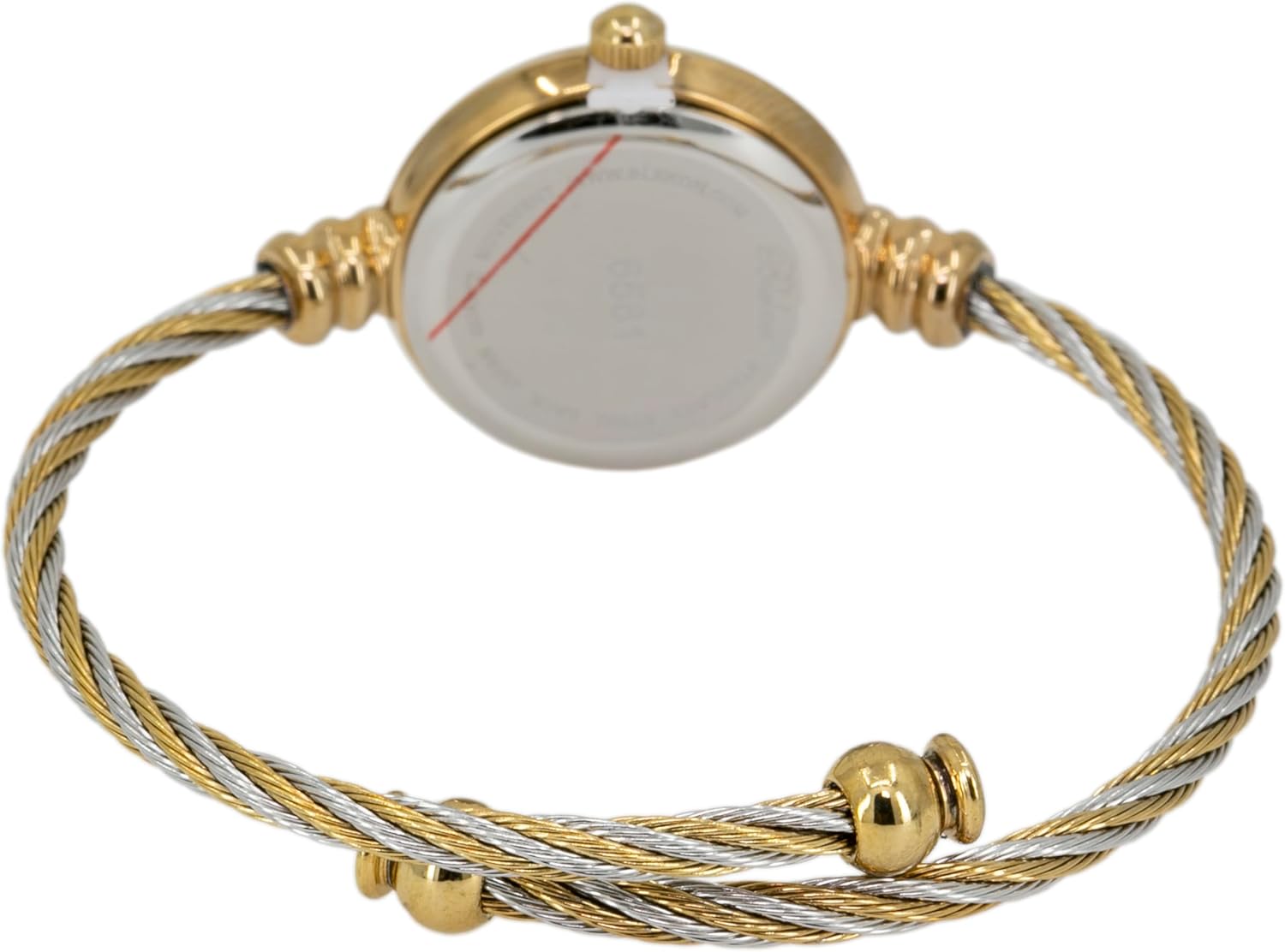 2Tone Gold Silver Cable Band Ladies Bangle Cuff Watch - Image 6