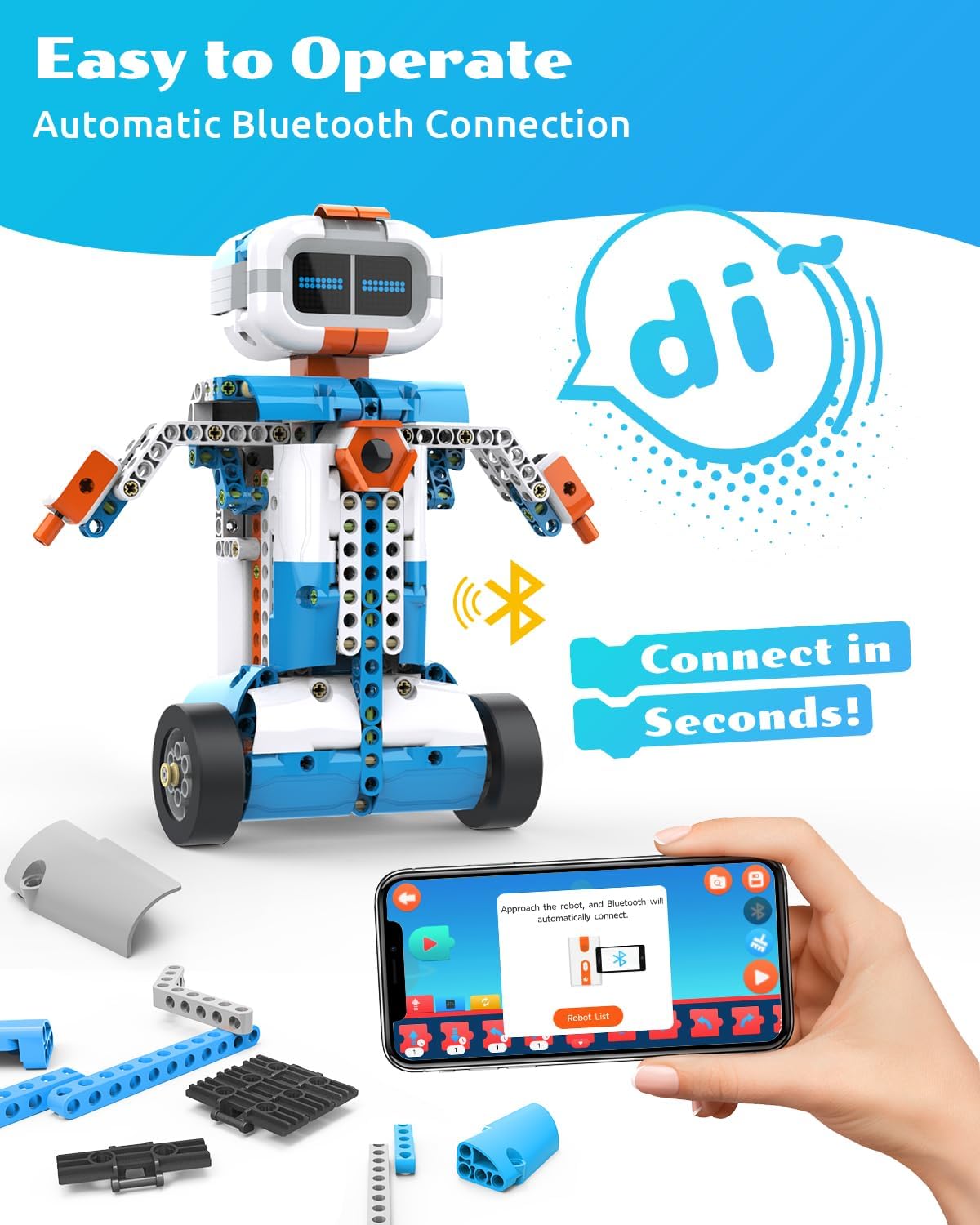 WhalesBot E7 Pro 12-in-1 STEM Coding Robot Kit for Kids 8-12, 637-Piece Building Set with Scratch Programming, Interactive Books & 3D APP Guidance – Ideal Educational Toy for Boys & Girls - Image 8
