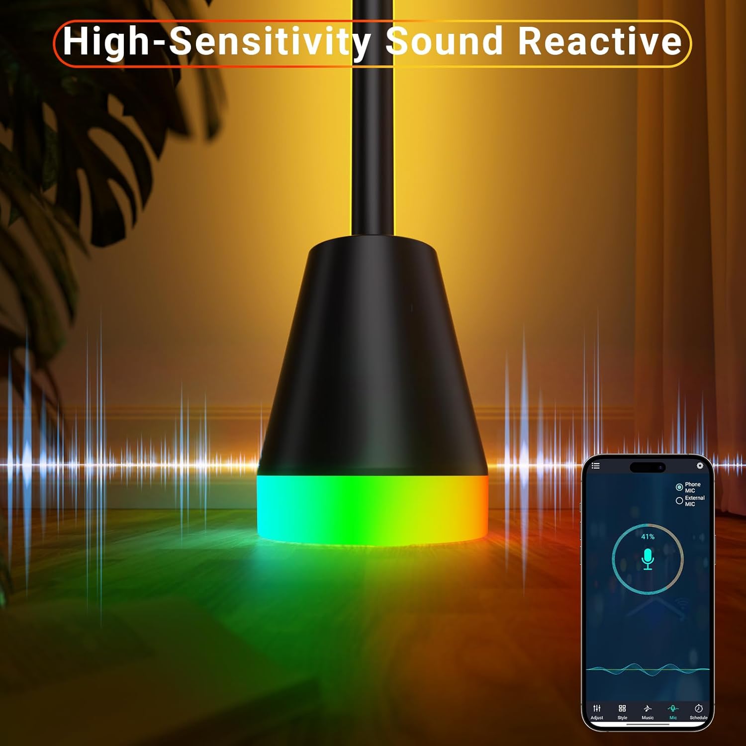 Smart RGB Corner Floor Lamp - LED Corner Lamp with App and Remote Control, 16 Million Colors RGB Floor Lamp with Music Sync, Ambient Lighting Lamp - LED Lamp for Bedroom, Living Room - Image 3