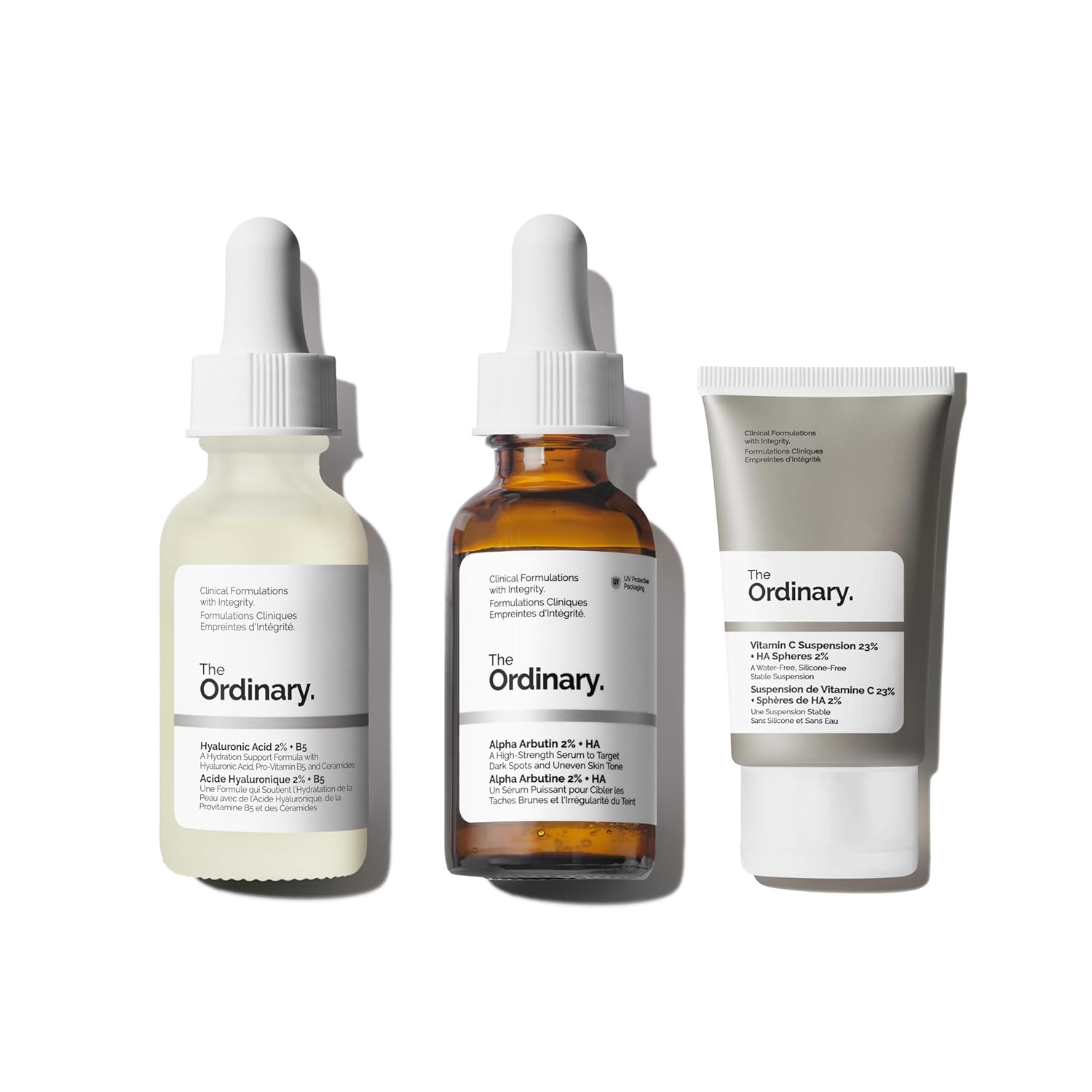 The Ordinary Dark Spot Collection - Skin Care Bundle Set - Vitamin C Suspension 23% + HA Spheres 2% 1 Fl Oz, Alpha Arbutin 2% + HA 1 Fl Oz, Hyaluronic Acid 2% + B5 1 Fl Oz - Image 2