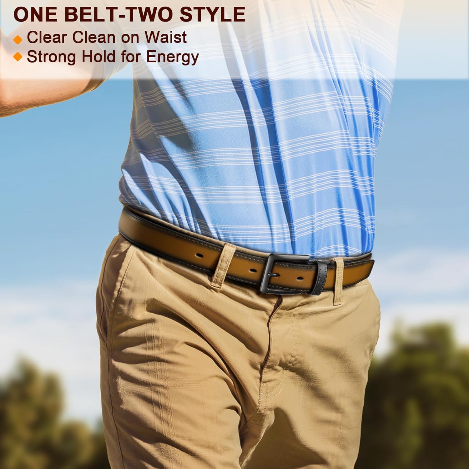 KEMISANT Men Belt,Reversible Leather Belt For Men Gift Casual Dress Golf Pants Jeans Gift Boxed - Image 7