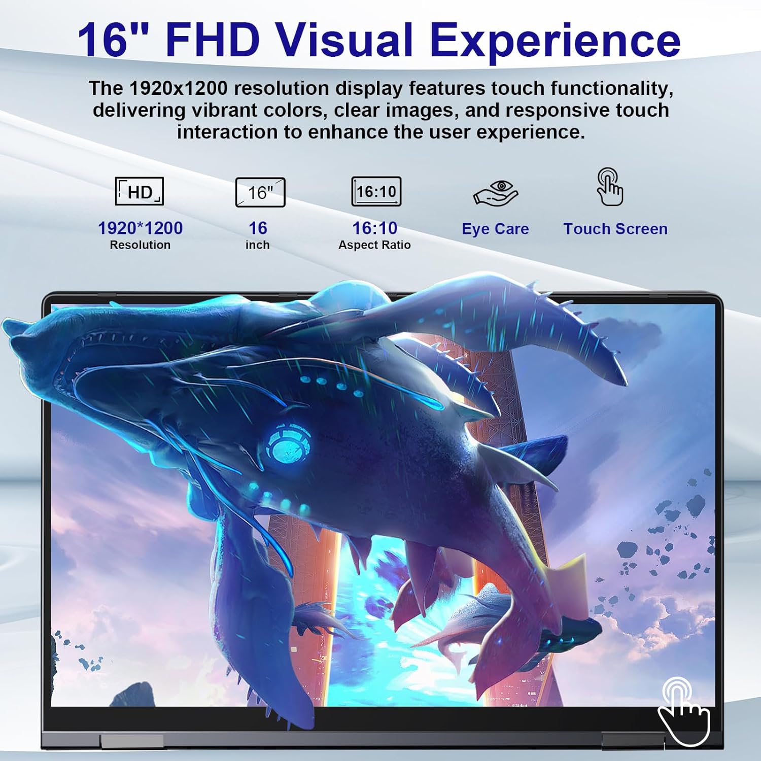 jumper 2 in 1 Laptop, 16 inch Convertible Laptop Computer with IPS FHD 360 Degree Touchscreen, 1152GB Storage, 32GB RAM, Fingerprint Reader, Backlit Keyboard, Celeron N5095, 53.2WH - Image 5