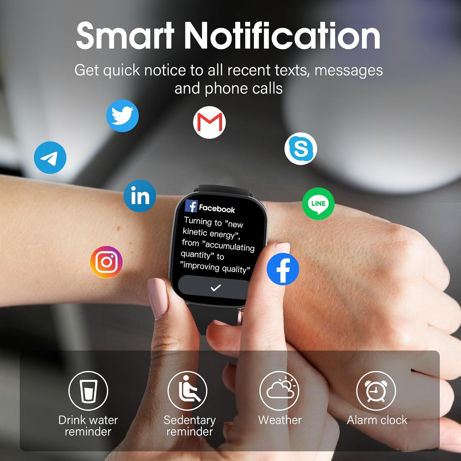 Smart Watch for Men Women Answer/Make Call, 1.91" Touch Smartwatch Heart Rate/Sleep/Steps Monitor, 110+ Sports Fitness Watch, IP68 Waterproof Activity Tracker Watch for Android iOS, Black - Image 5