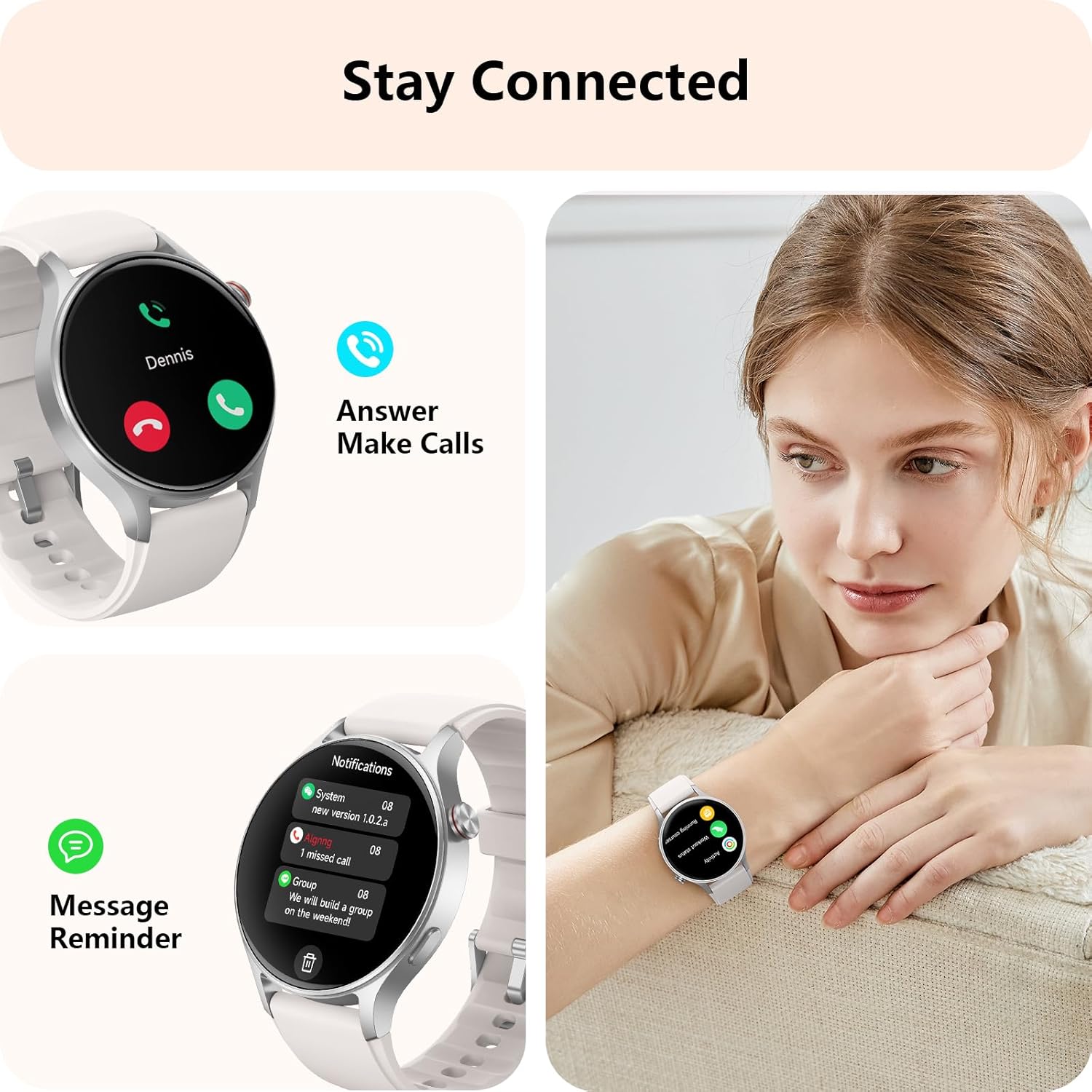 aeac Smart Watch for Men Women, AMOLED Ultra-Clear Screen Fitness Trackers with Heart Rate/Sleep/SpO2 Monitor, Smartwatch for iPhone/Samsung/Android, 110+ Sport Modes Waterproof Reloj Inteligente - Image 5