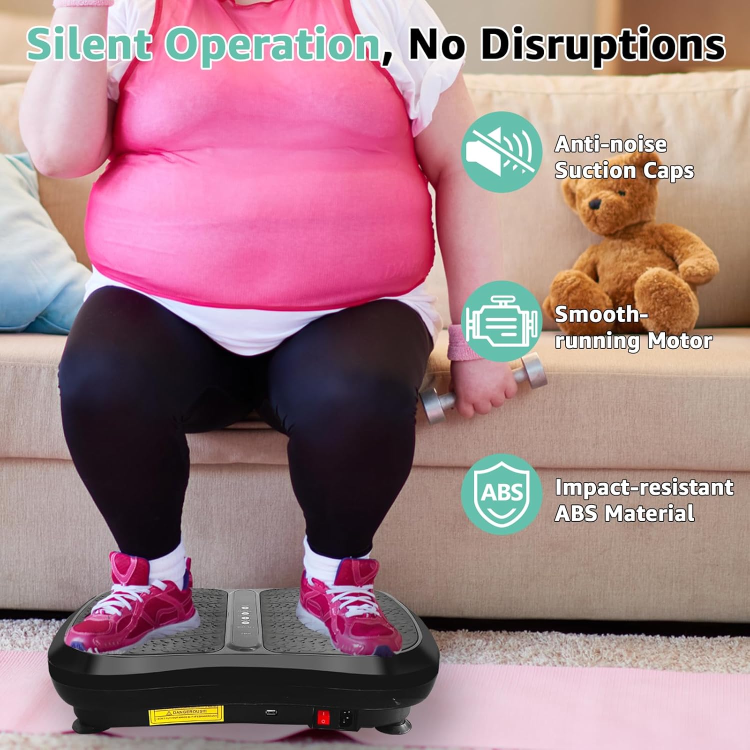 330LBS Vibration Plate Exercise Machine, 99 Levels Vibrating Plates Platform for Weight Loss, Whole Body Waver Shaker, Home Gym Shaping Fitness Workout - Image 8