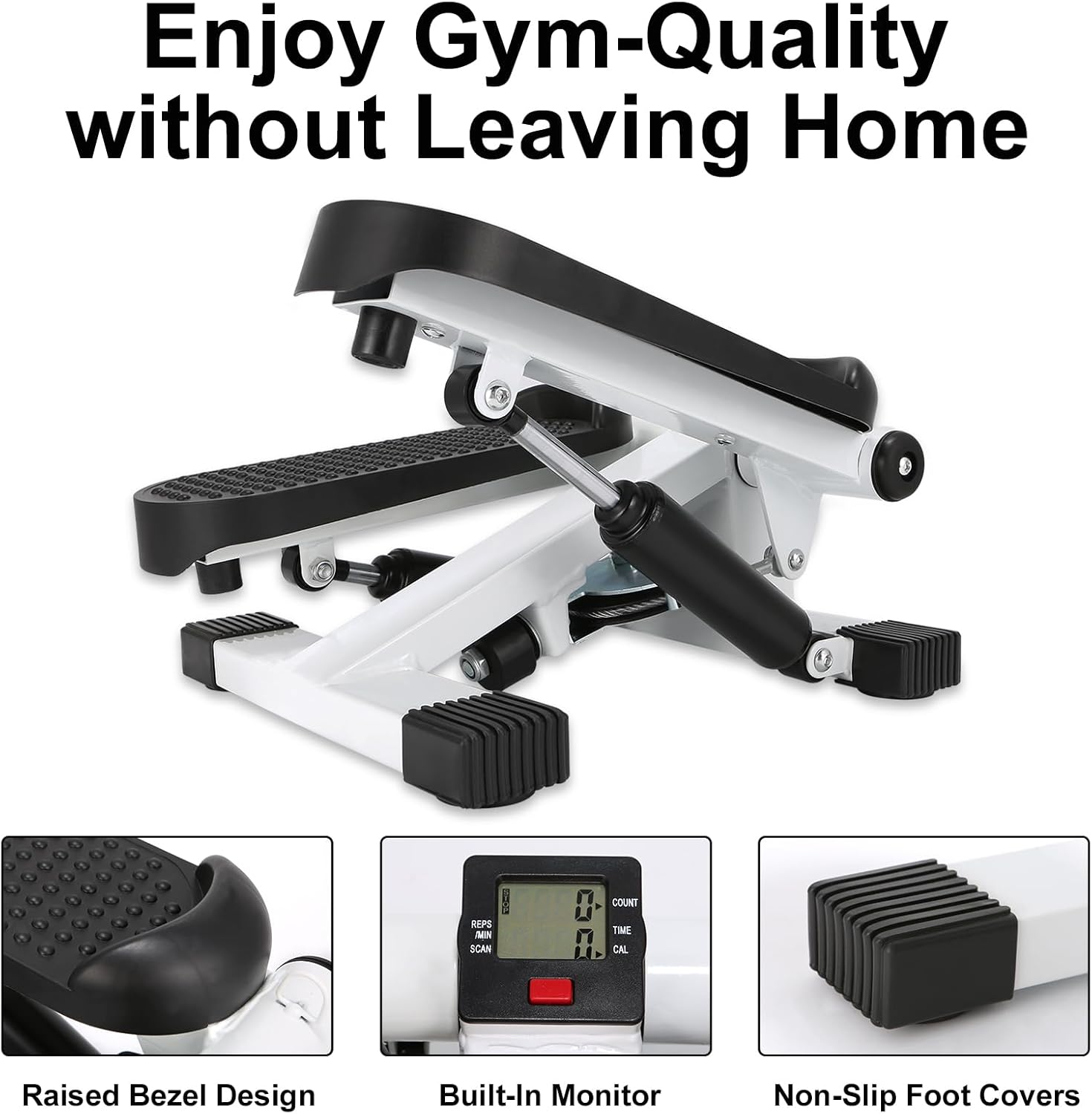 Mini Stepper for Home Exercise, Portable Stair Stepper with LCD Monitor and Resistance Bands, 260lbs Weight Capacity, Twist Stepper for Full Body Workout - Image 7