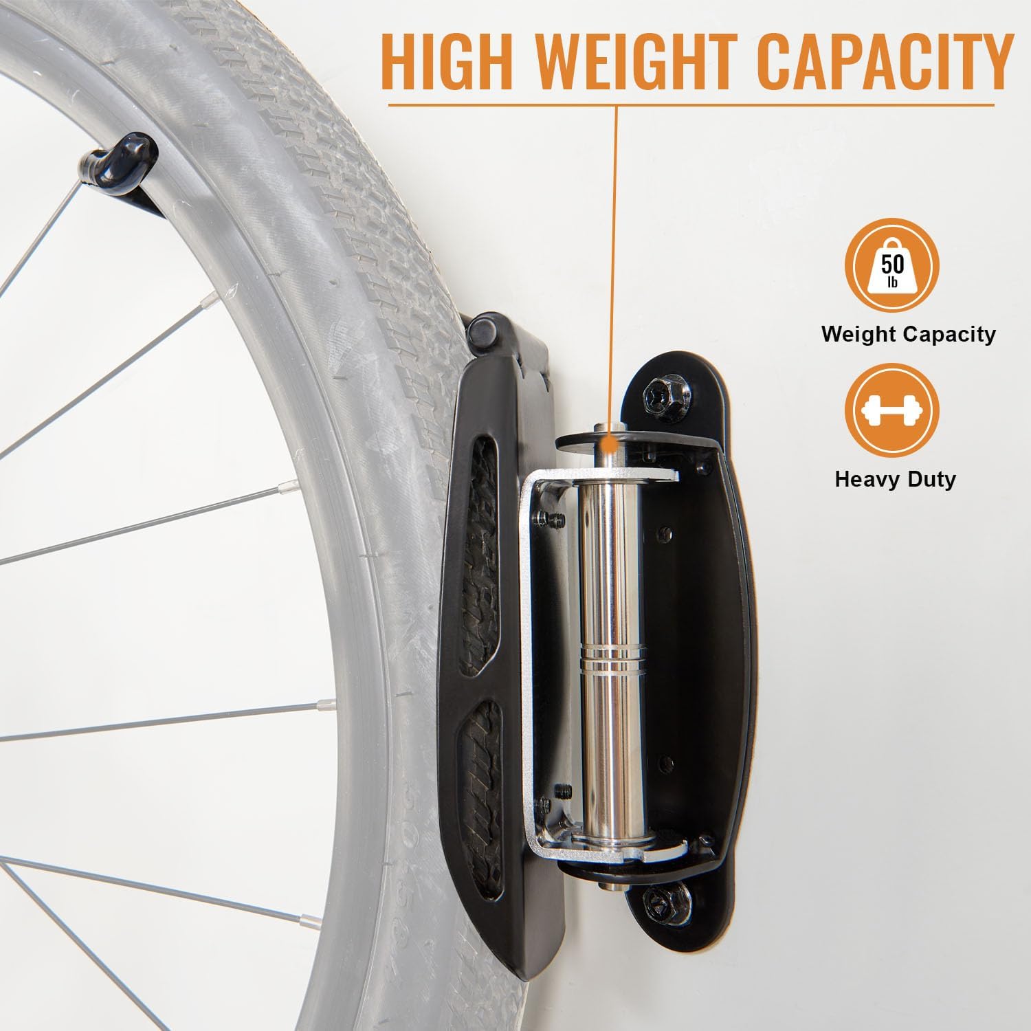 Wallmaster Swivel Double Bearing Design Bike Rack, Wall Mount Bicycles 4-Pack Storage System Vertical Bike Hook for Indoor/Outdoor - Image 7