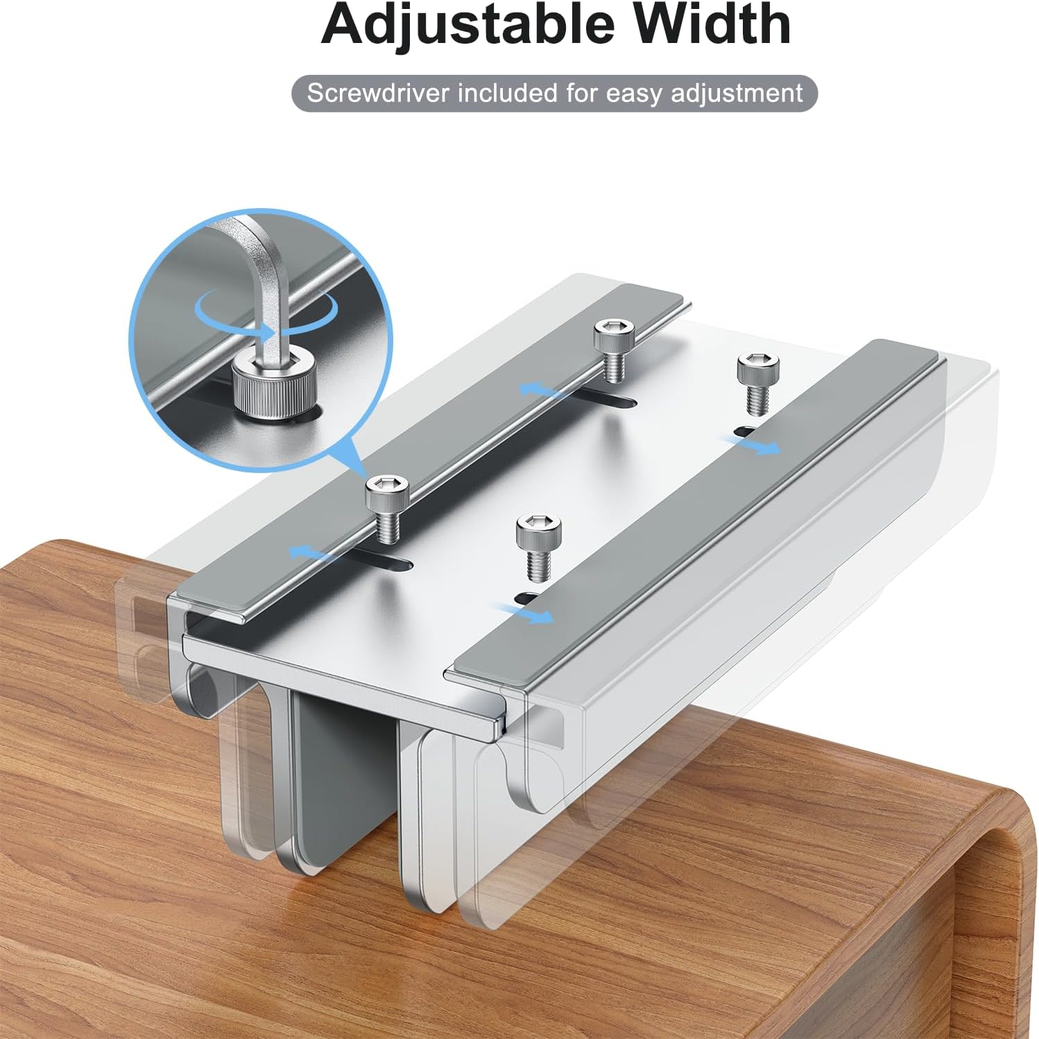Vertical Laptop Stand, Aluminum Laptop Holder, Adjustable 3-in-1 Design, Compatible with MacBook, MacBook Pro/Air, Dell, HP, Lenovo, Up to 17.3 inches (Silver) - Image 5