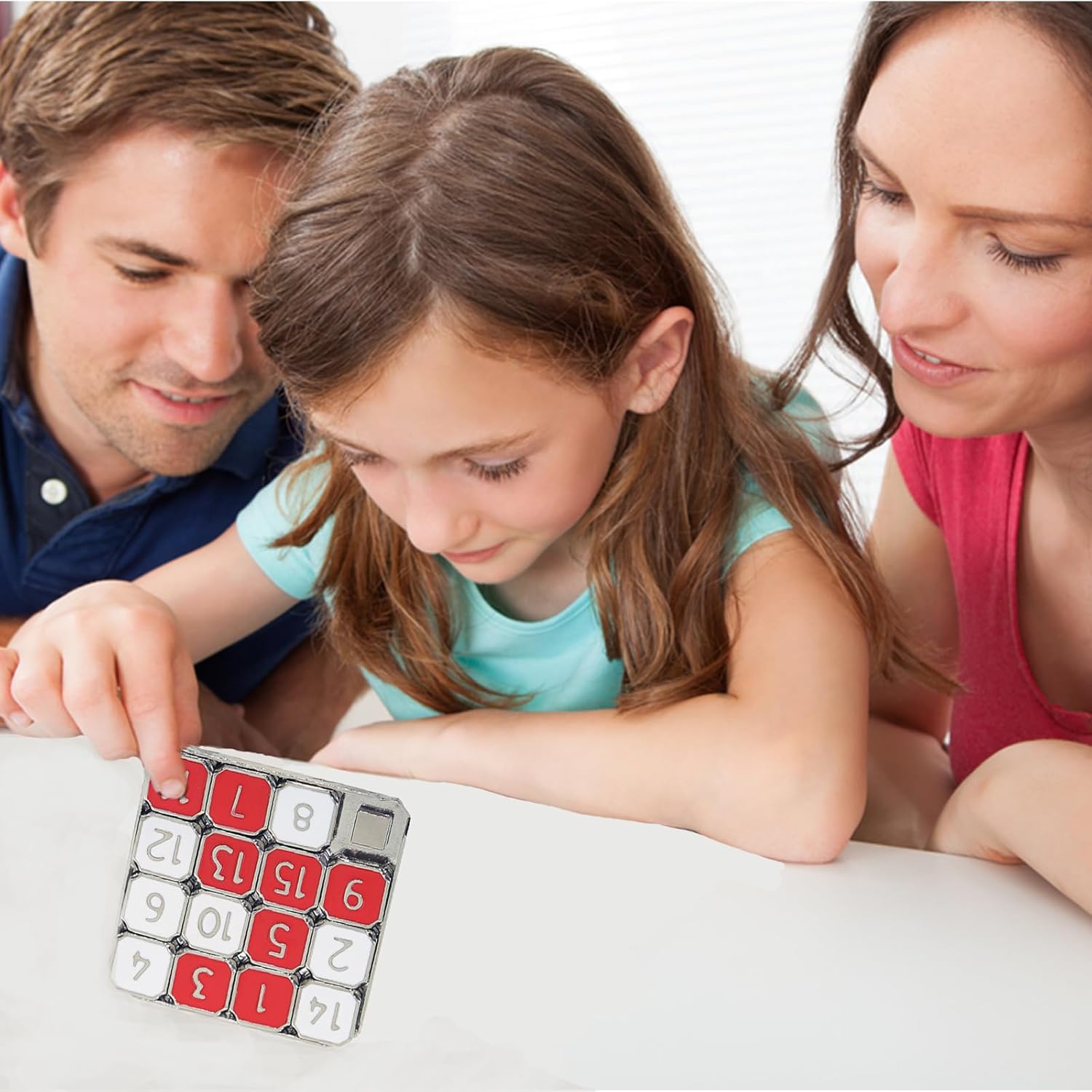 Metal Number Slide 15 Puzzle - Red and White Sliding Educational Learning Game - Brain Teaser Pocket Puzzle for Fun and Mental Exercise - Image 6