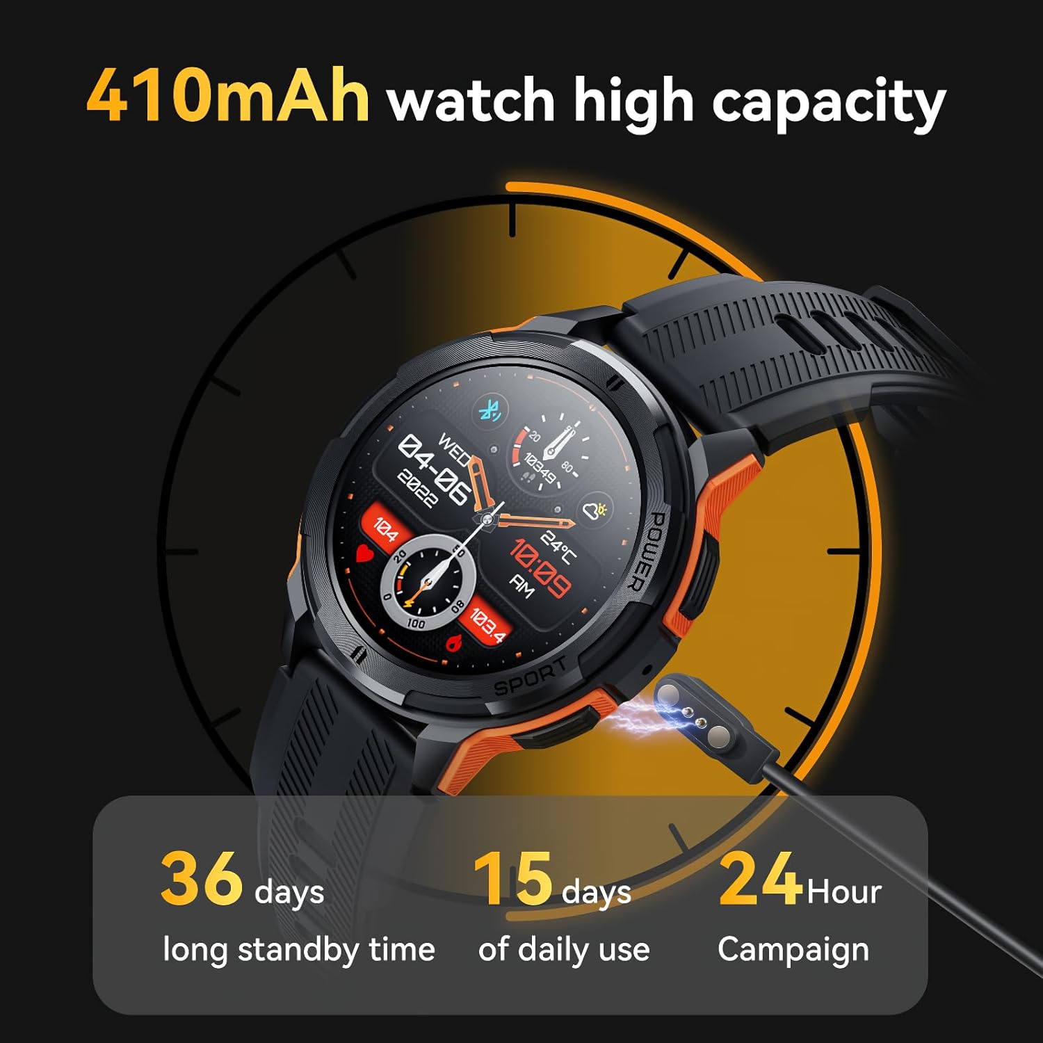 OUKITEL Smart Watch, 5ATM Waterproof Military Smart Watches for Men with Bluetooth Call (Answer/Dial Call), 1.43'' Outdoor Tactical Fitness Tracker Watch with 123 Sports Moeds for Android iOS Phone - Image 5