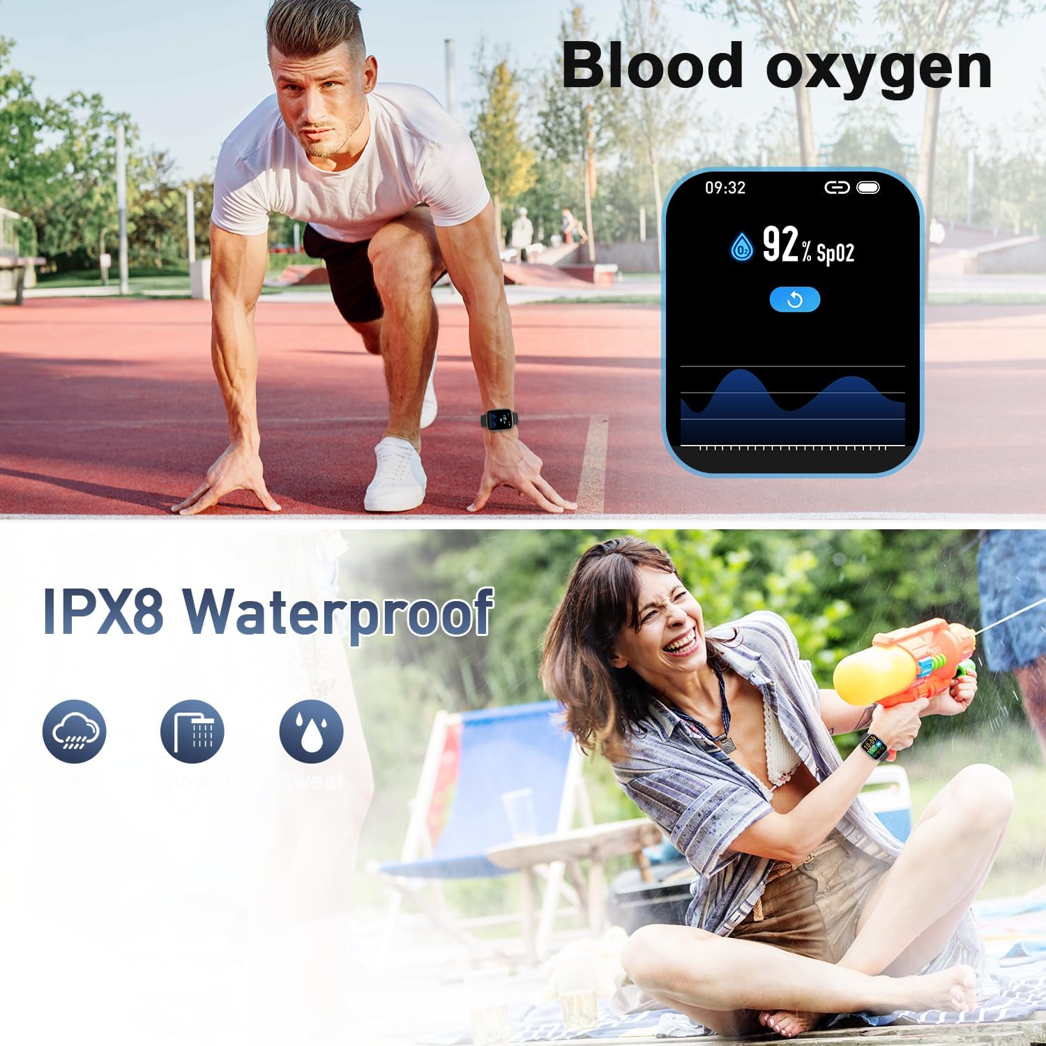Smart Watch for Men Women Fitness: Make/Answer Call Smart Watches for Men Digital Mens Watches Running Waterproof Smartwatch Android Phones iPhone Samsung Compatible Heart Rate Monitor Step Tracker - Image 8
