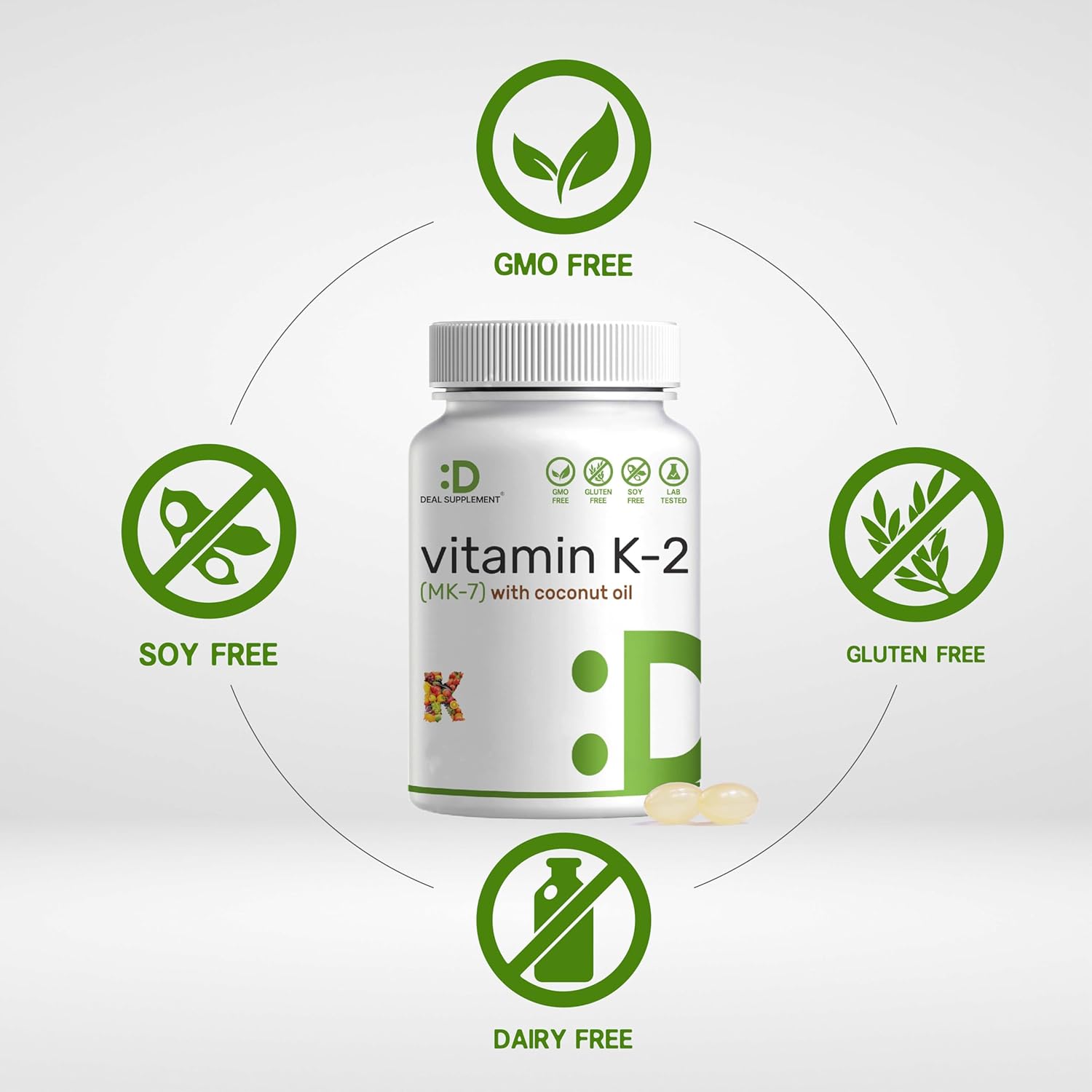 Vitamin K2 MK-7, Infused with Virgin Coconut Oil Softgels | Premium Menaquinone-7 Form, Easily Absorbed Vitamin K Supplement – Bone, Joint, & Immune Support – Non-GMO - Image 4