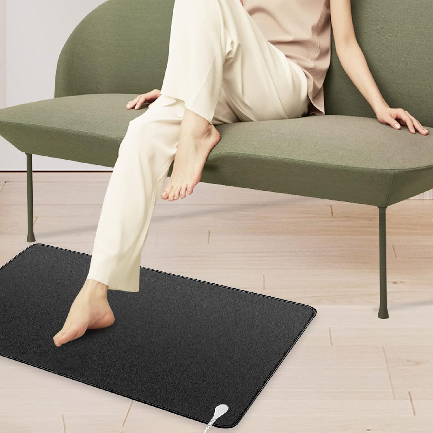 Universal Grounding Mat - Comfortable PU Pad for Anxiety Relief, Pain, Fatigue - Healthy Balance for Computer, Bedroom, Living Room, Office - 15FT Cord Included - Image 5