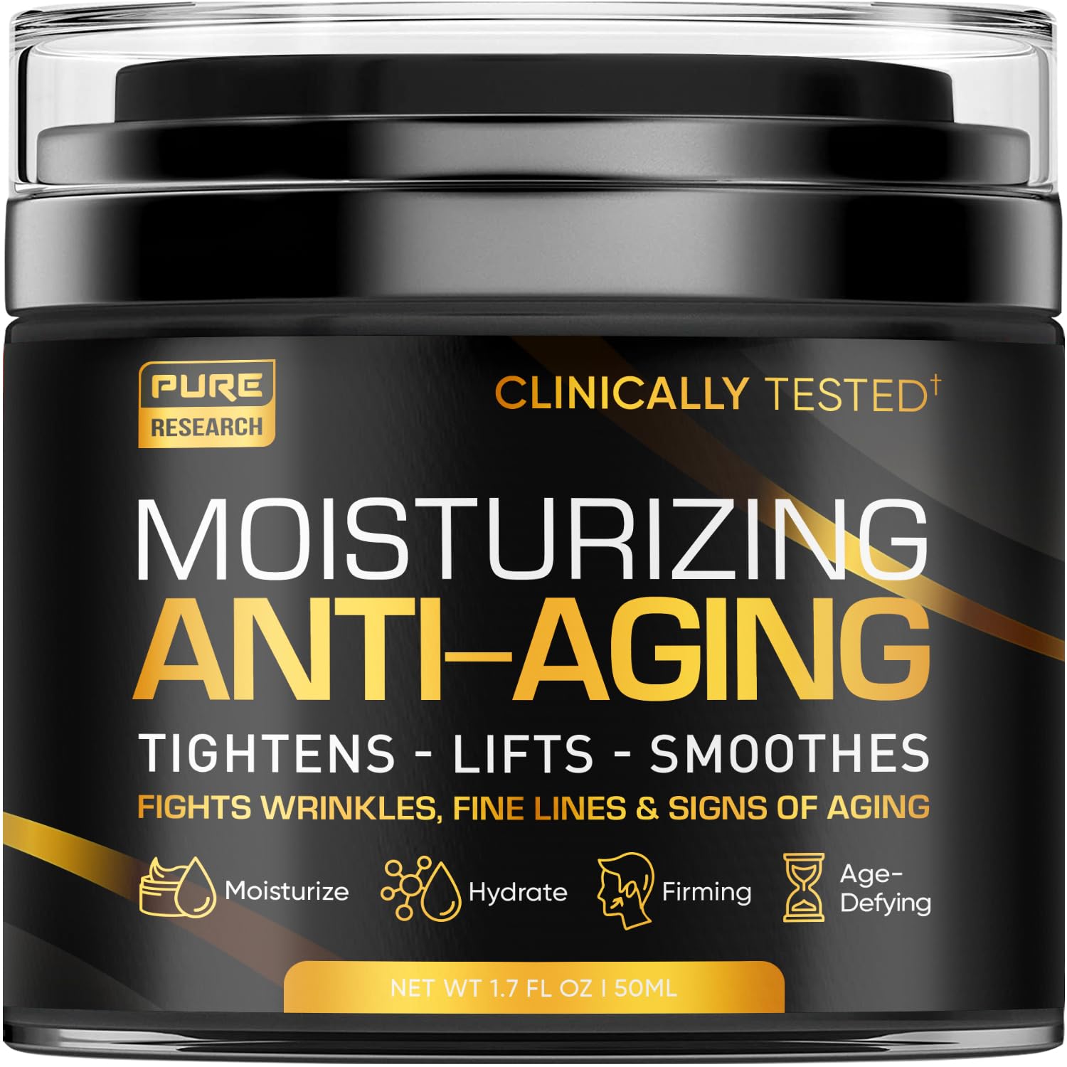 Men's Face Cream Moisturizer - Anti-Aging Cream For Men, Collagen, Retinol & Hyaluronic Acid - Day & Night - Facial Skin Care- Anti Wrinkle 1.7 oz - Image 2