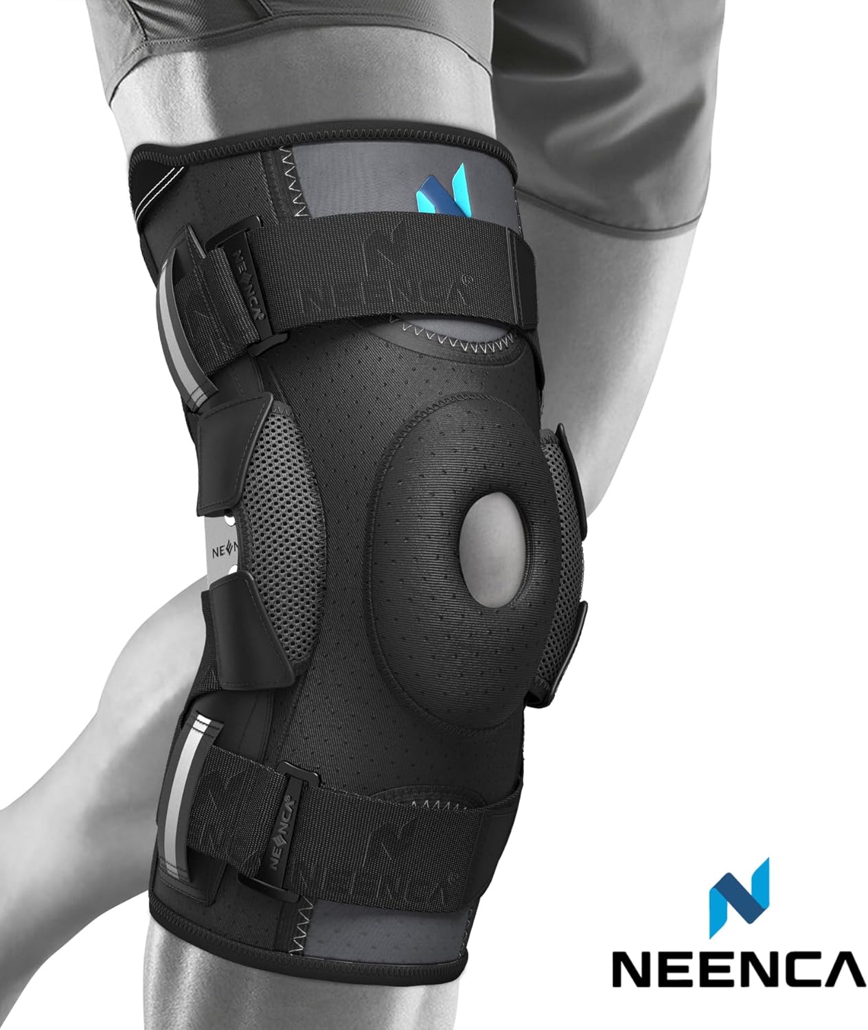 NEENCA Professional Knee Brace for Knee Pain, Hinged Knee Support with Patented X-Straps Fiting System, Strong Stability for Joint Pain Relief, Arthritis, Meniscus Tear, ACL, PCL, MCL, Sports, Workout - Image 9