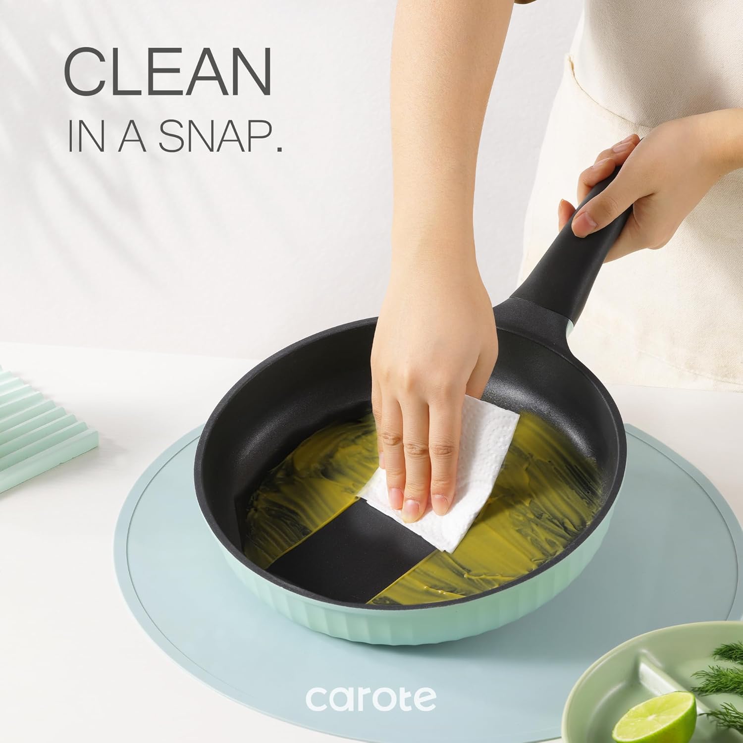 CAROTE Pots and Pans Set,Nonstick Cookware set, Induction Cookware, Non Stick Kitchen Cooking Set, with Frying Pans Set,Egg Pan - Image 5