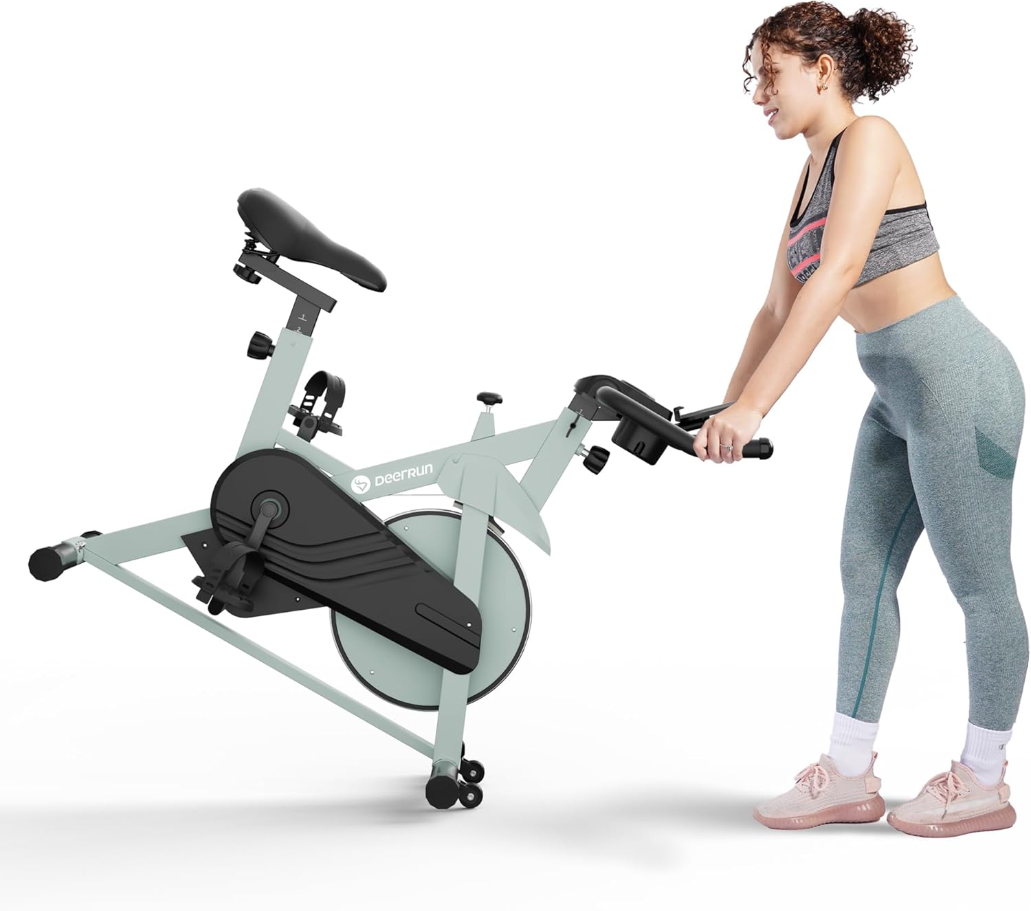 DeerRun Exercise Bike, Indoor Cycling Bike Brake Pad/Adjustable Magnetic Stationary Bike with App, Low Noise Workout Bike for Home Cardio 300lbs Weight Capacity with Pad Mount & LCD Monitor - Image 9
