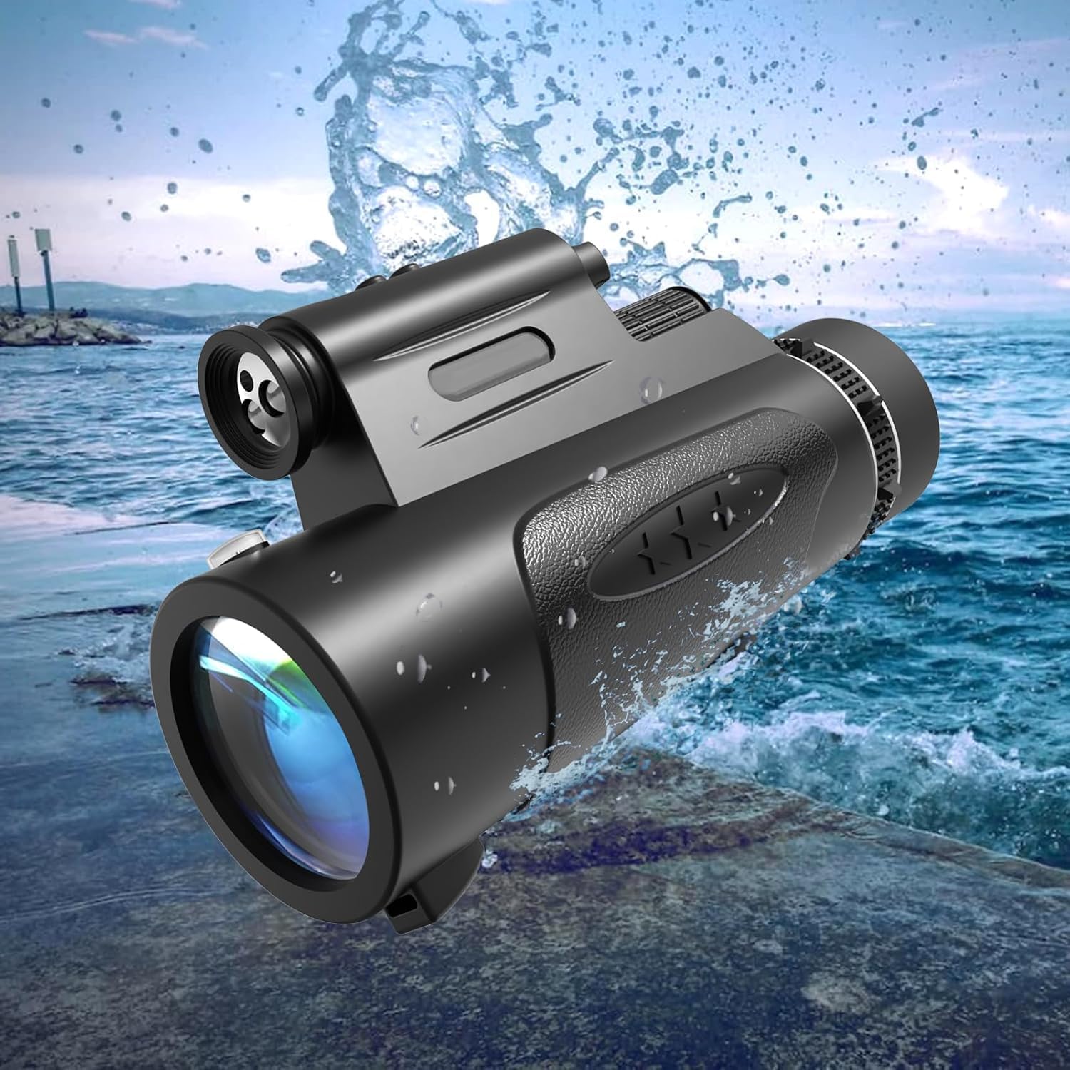 Monocular Telescope with Lights HD Monoculars 80x100 for Adults High Powered Monocular for Hunting with Smartphone Holder & Tripod, Handheld Telescope Suitable for Bird Watching Stargazing-Black - Image 4