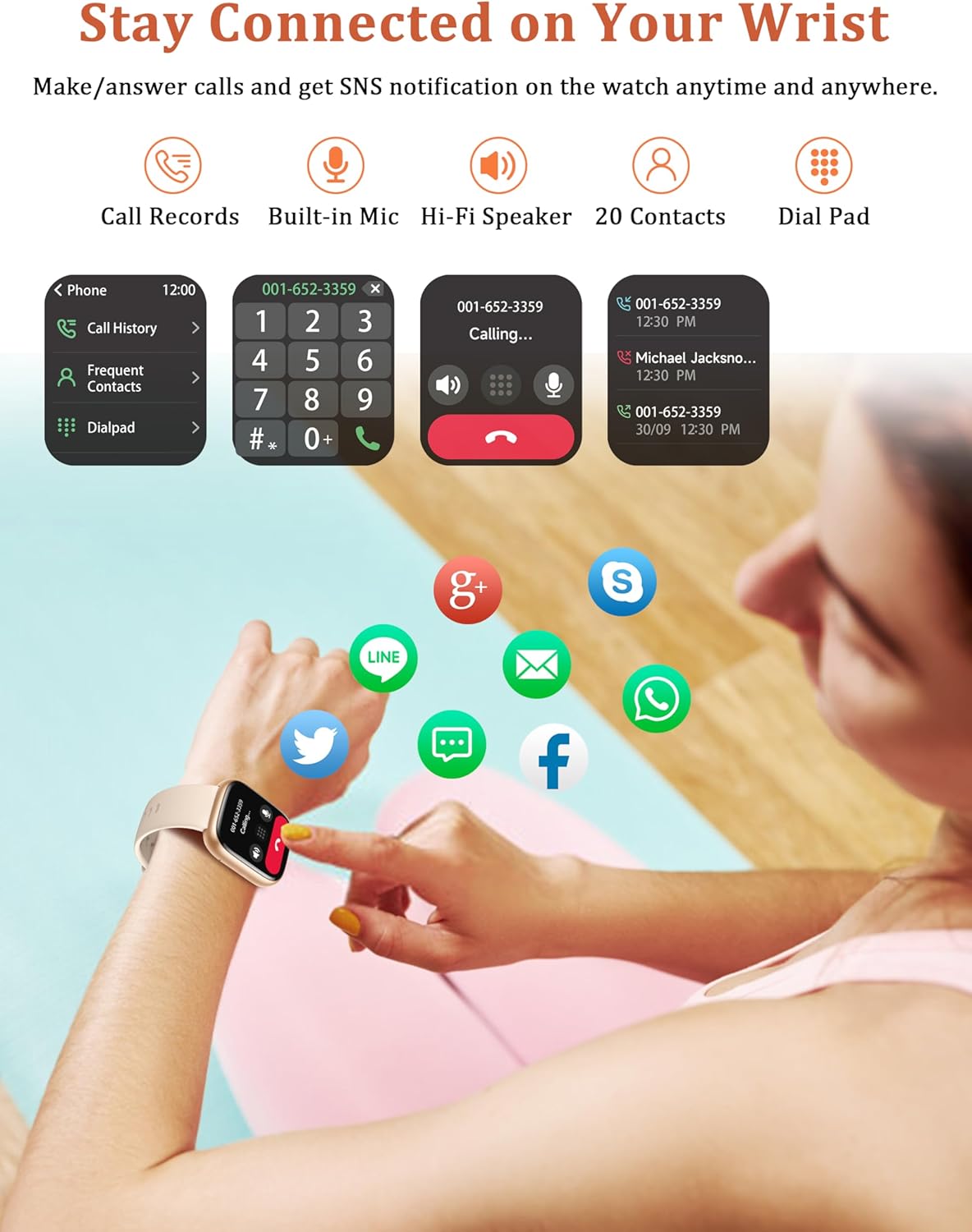 Smart Watch, Alexa Built-in, Answer/Make Calls Smart Watch Women Men, 1.83" Smartwatch IP68 Waterproof Sports Watch, Heart Rate SpO2 Sleep Stress Monitor, Step Counter Watch for Android & iOS Phone - Image 5
