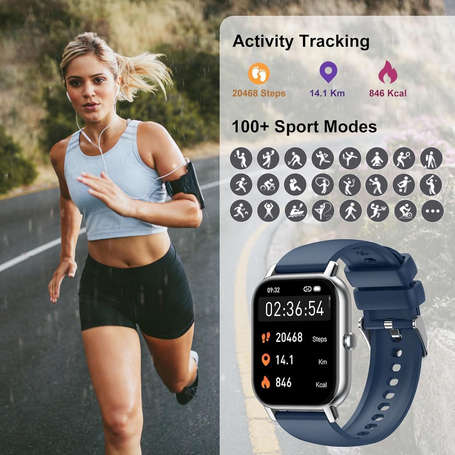 Smart Watch for Men Women Answer/Make Calls, 1.85" HD Fitness Watch with Heart Rate Monitor Sleep Monitor, 114+ Sports Activity Trackers with Step Counter, IP68 Waterproof, Smartwatch for Android/iOS - Image 5