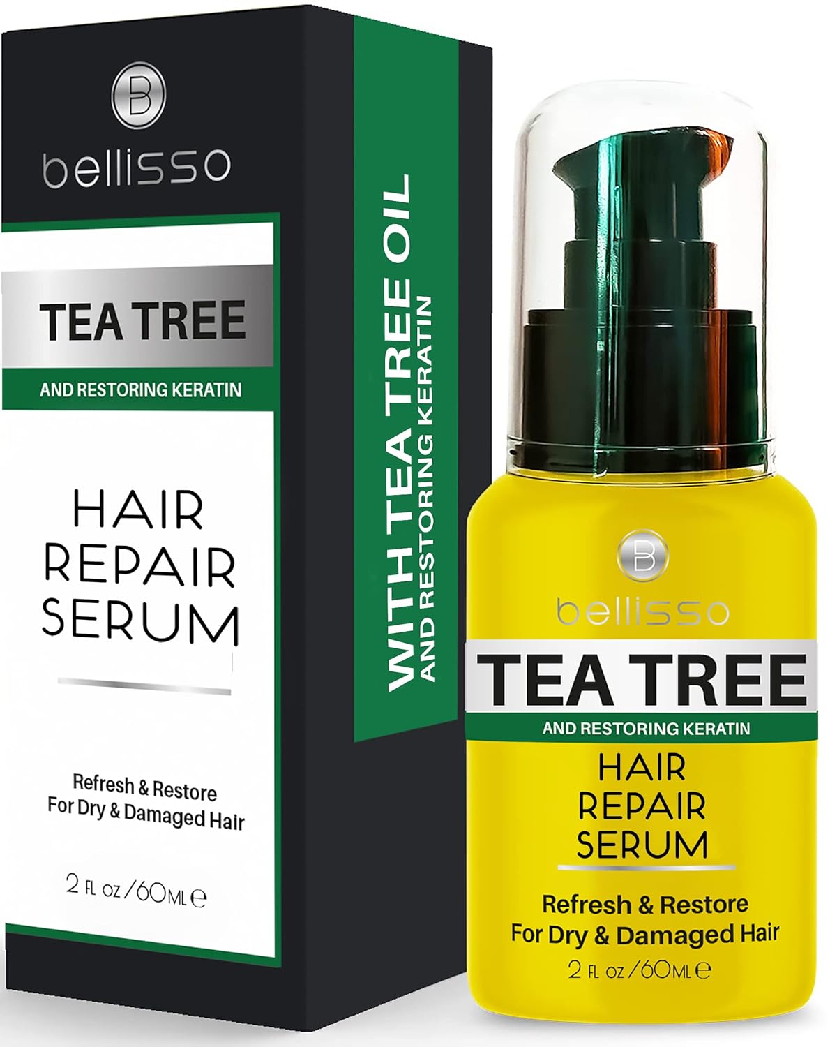 Tea Tree Oil Hair Serum - Moisturizer Treatment for Fighting Dandruff and Repair Dry, Damaged Hair and Itchy Scalp - Care and Styling Products for Women and Men - With Anti Frizz Keratin for Shine - Image 2