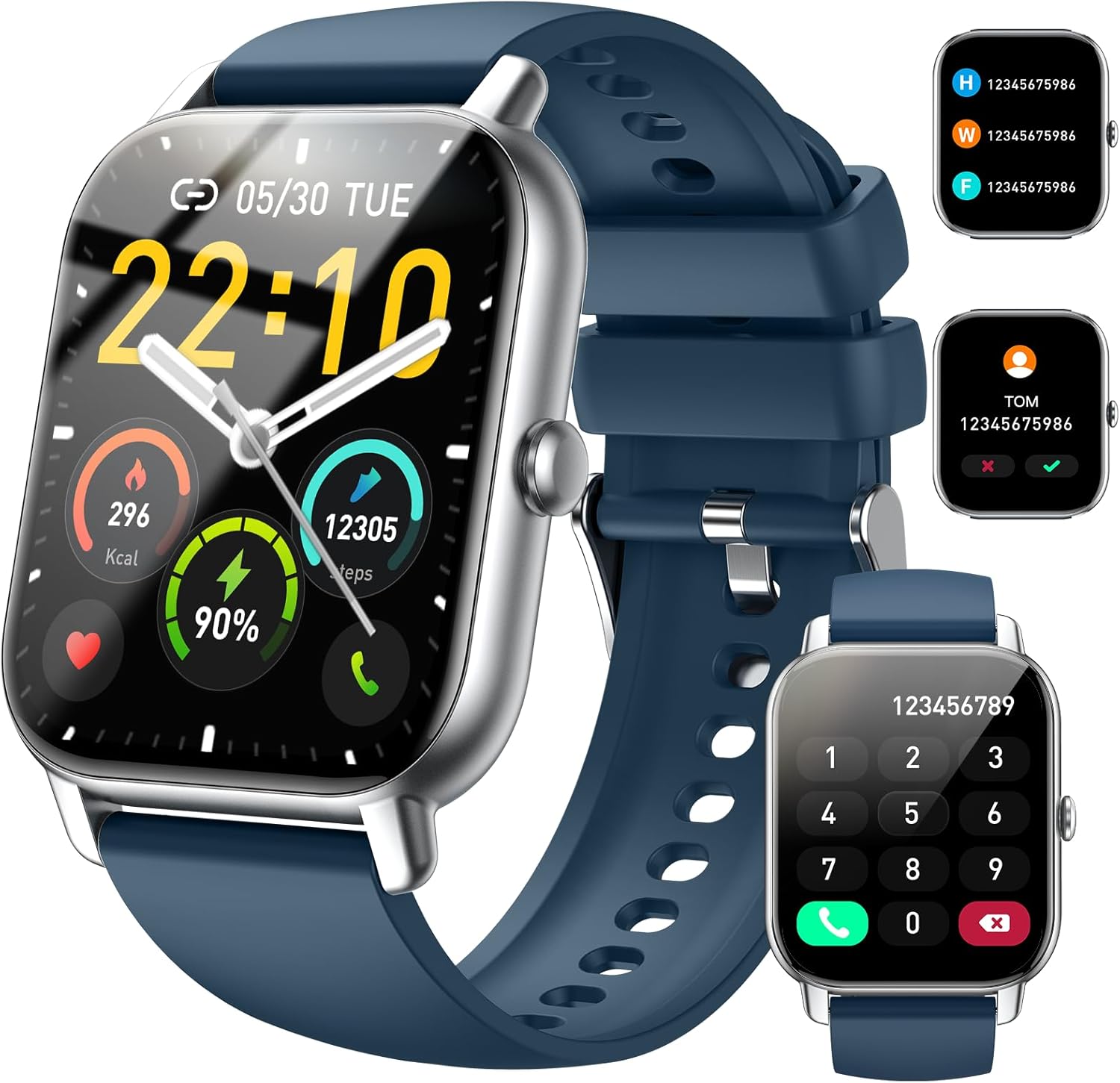 Smart Watch for Men Women Answer/Make Calls, 1.85" HD Fitness Watch with Heart Rate Monitor Sleep Monitor, 114+ Sports Activity Trackers with Step Counter, IP68 Waterproof, Smartwatch for Android/iOS - Image 2