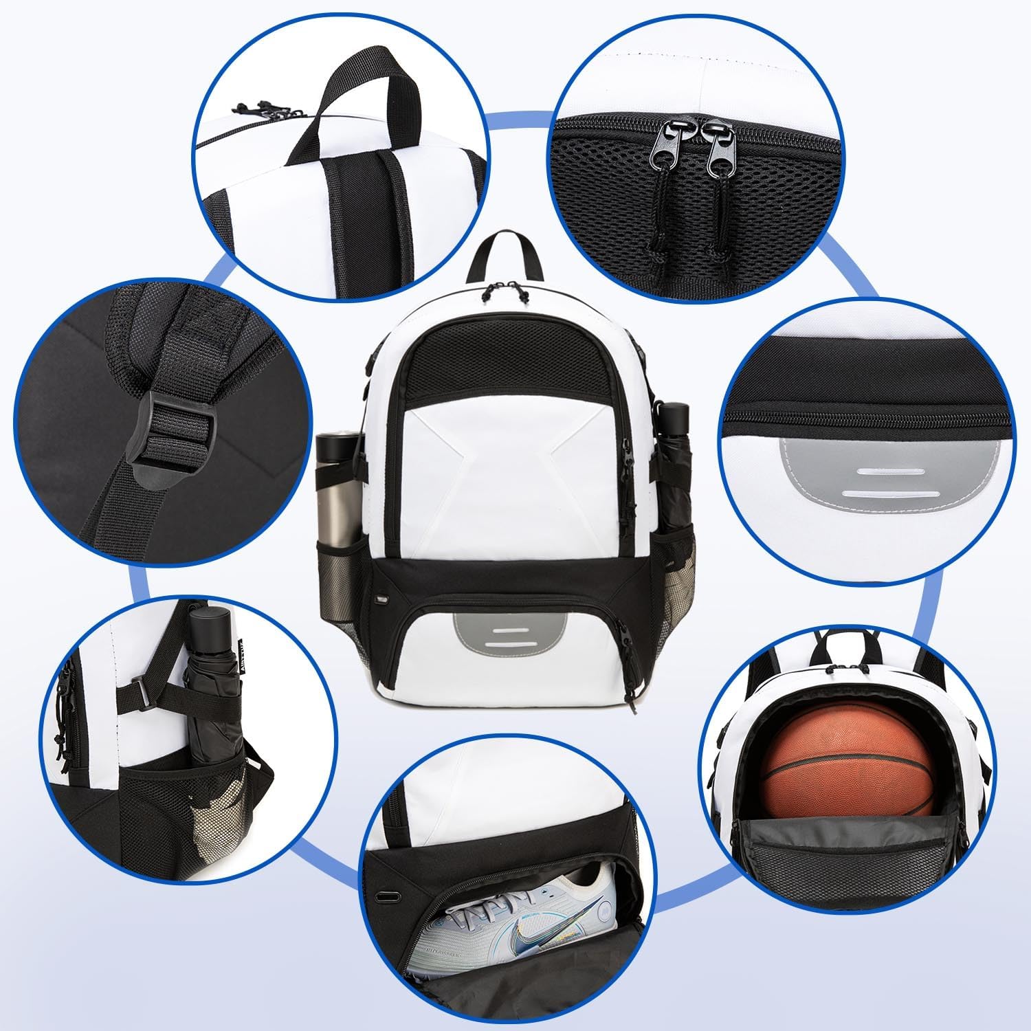 Basketball Bag Backpack, Large Capacity Sports Equipment Bags for Basketball, Soccer, and Volleyball. - Image 7