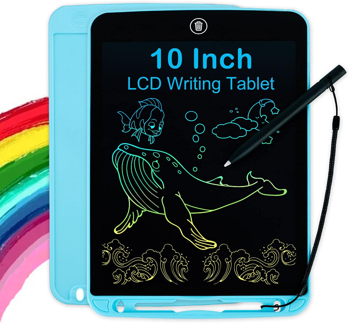 LCD Writing Tablet for Kids 10 Inch, Colorful Doodle Board Drawing Tablet with Lock Function, Erasable Reusable Writing Pad, Educational Christmas Boys Toys for 3 4 5 6 Year Old Boys - Image 2