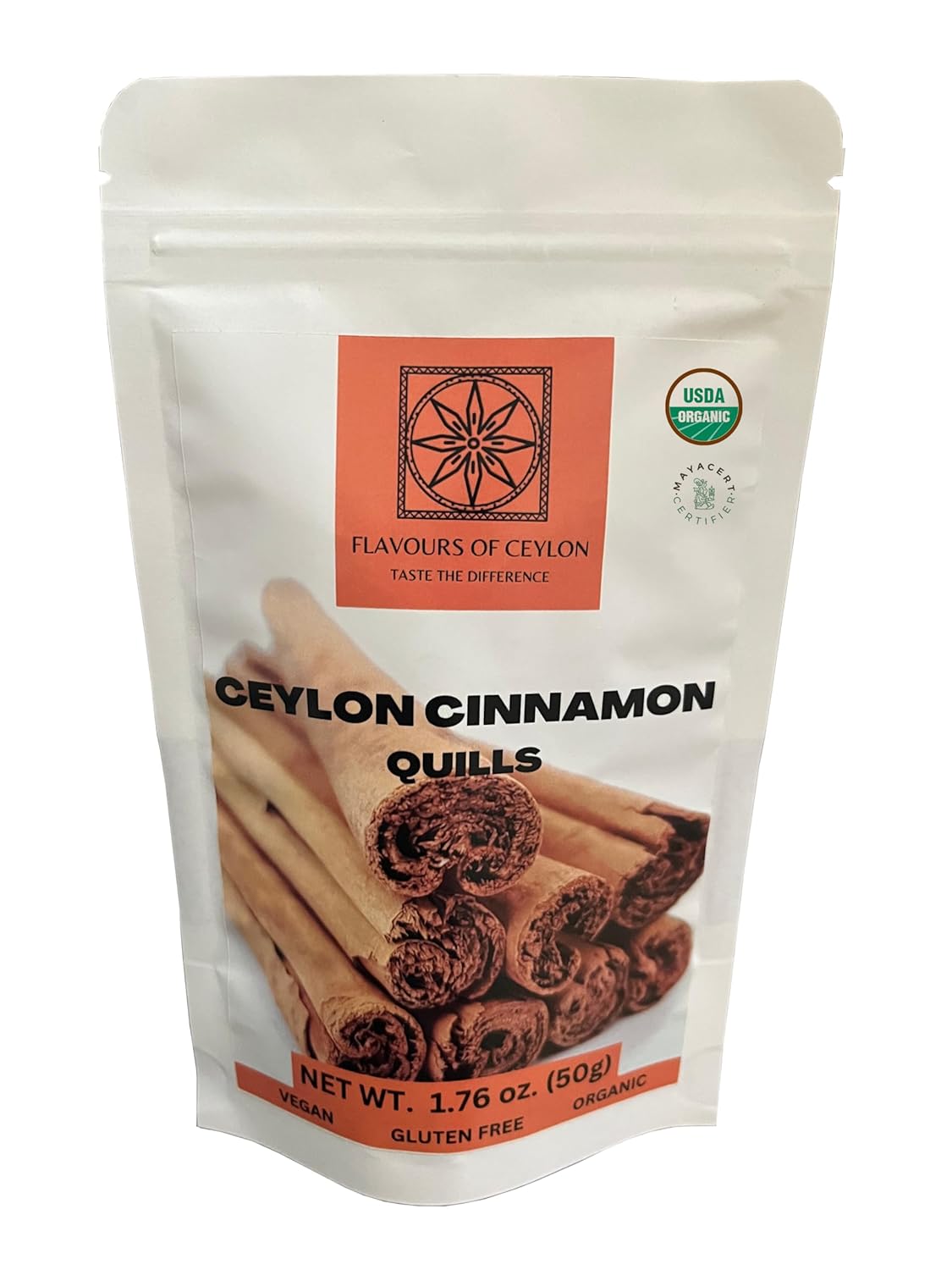 Flavours of Ceylon – Ceylon Cinnamon Quills – 50 Grams (1.7 Oz) Pure Ceylon Cinnamon – Made in Sri Lanka – 100% USDA Organic Certified - Image 2