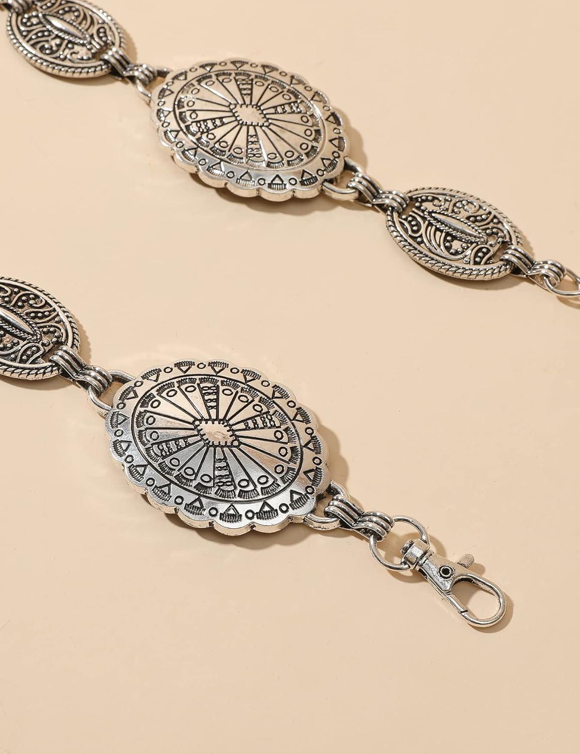 TOPACC Western Metal Concho Belt for Women Cowgirl Chain Belts for Dresses Jeans Country Concert Outfit - Image 8