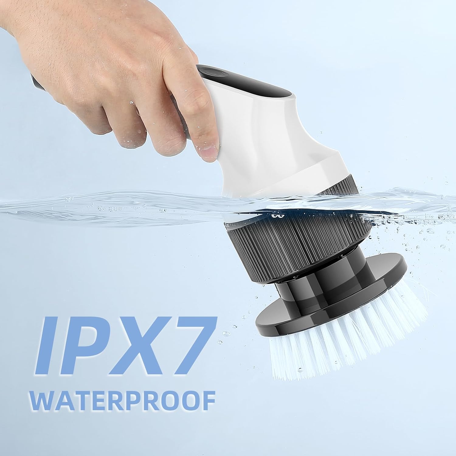Electric Spin Scrubber, Shower Cleaner Brush, Shower Scrubber with Long Handle 53.2inch, 2H Fast Charge, IPX7 Waterproof, Bathroom Cleaning Brush 2 Adjustable Speeds - Image 6