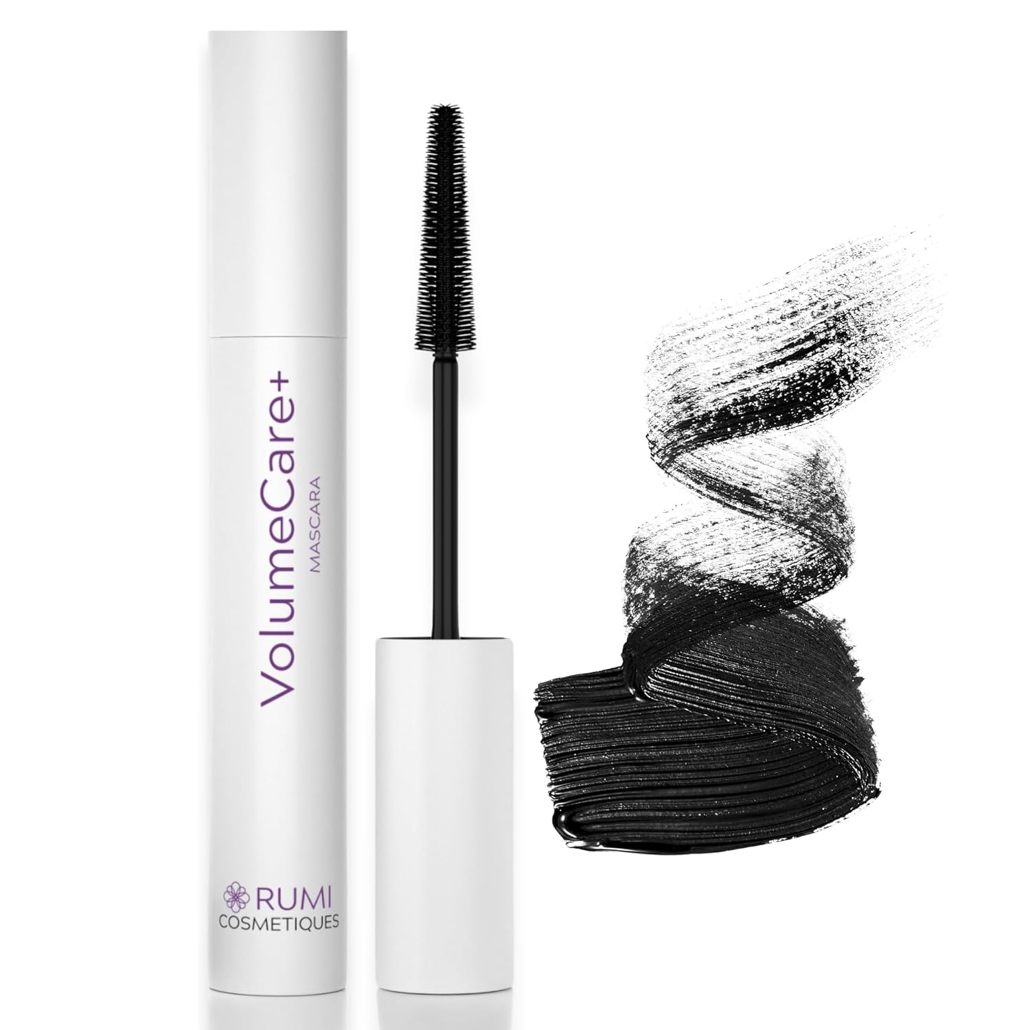 VolumeCare+ Mascara For Older Women - Extreme Length and Volume 2-in-1 Formula - No Clumps, Long-Wearing, Hypoallergenic Mascara For Sensitive Eyes (Natural Black) - Image 2