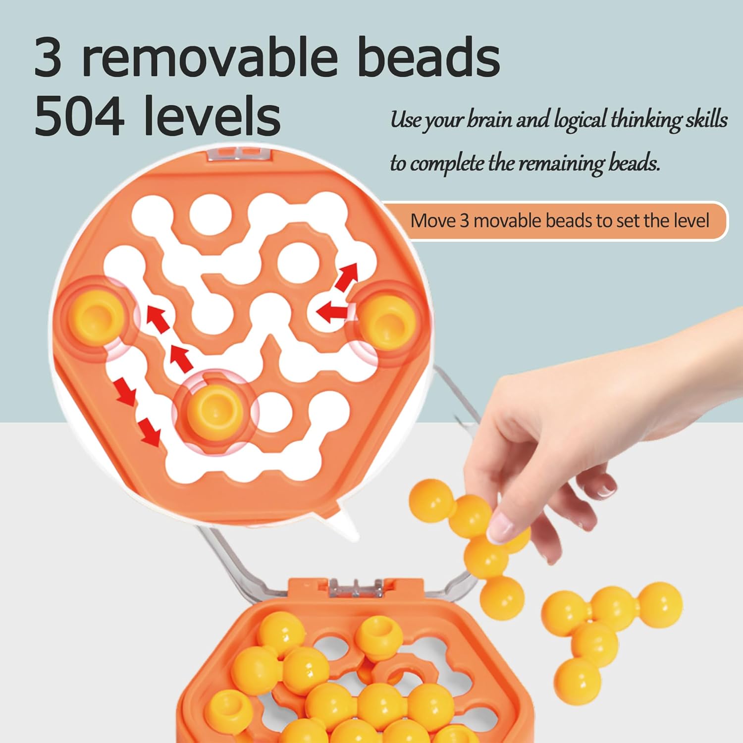 Suerte Brain Puzzle Games for Adult Pocket Puzzle Beads Brain Teaser Puzzle Game with 500 Challenges Logic Game for Kids 8-12 Educational Toys Gifts - Image 4