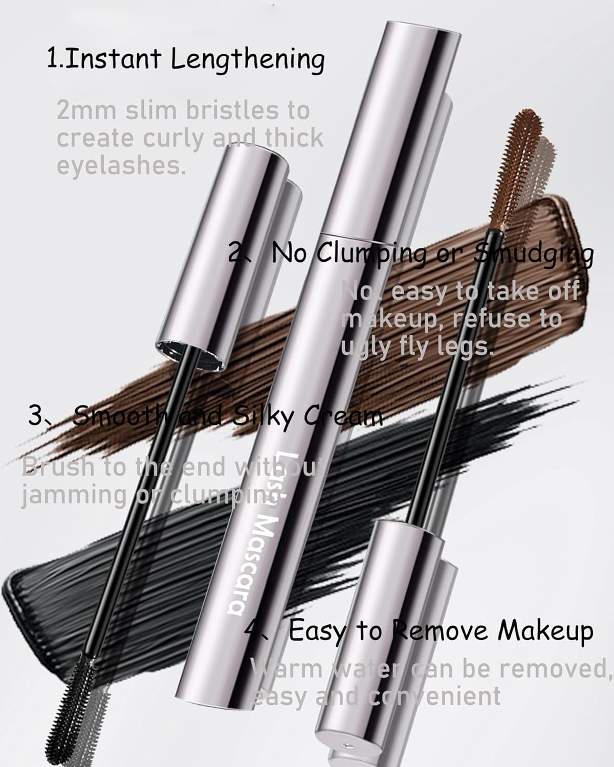 Brown Mascara for Older Women 60 Plus,Waterproof Prime Mascara Volume and Length for Mature Women with Thinning Lashes,No Clumps,Long Lasting Hypoallergenic Mascaras For Sensitive Makeup - Image 4