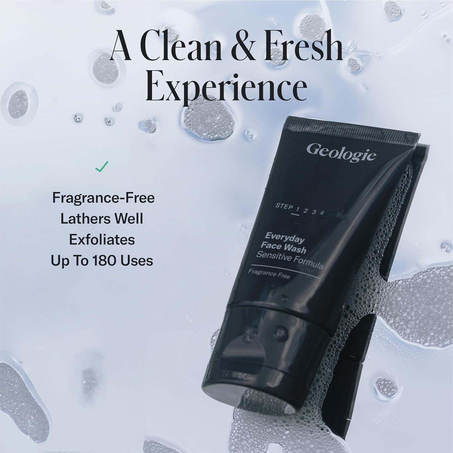 Geologie Daily Face Wash for Sensitive Skin | Fragrance-Free Facial Cleanser for Men & Women | Acne & Oil Control | Non-irritating, Gentle Cleansing & Soothing Face Wash | 2-Pack - Image 6