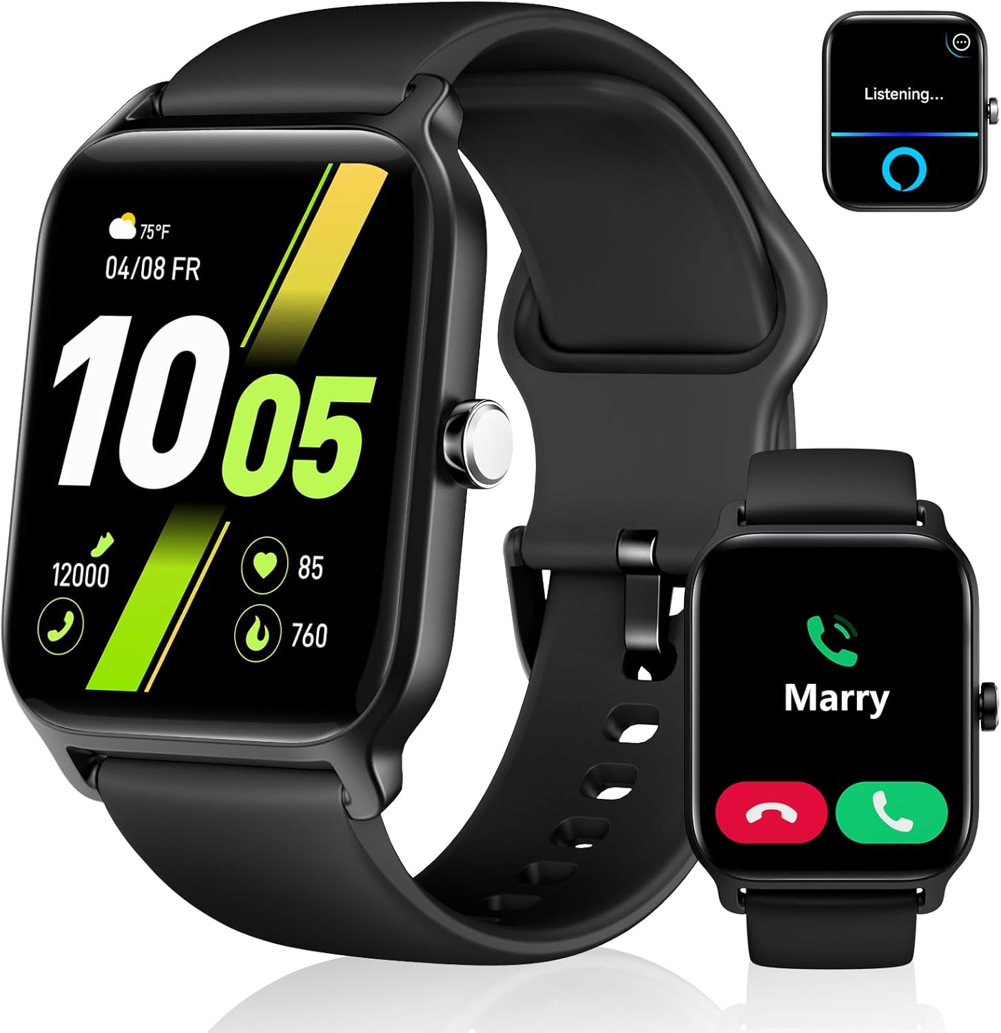 Smart Watch for Women Men, Smartwatch 1.8'' Alexa Built-in Fitness Tracker IP68 Waterproof Watch for Women Compatible for Android & iOS with Bluetooth Calls, IP68 Heart Rate/Sleep/SpO2 Monitor, 110+ - Image 9