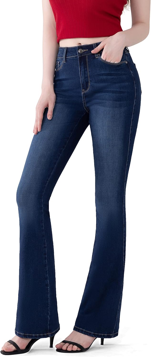 FLYING BANANA Women's Curvy Strtchy Bootcut Flare Denin Jeans - Image 2