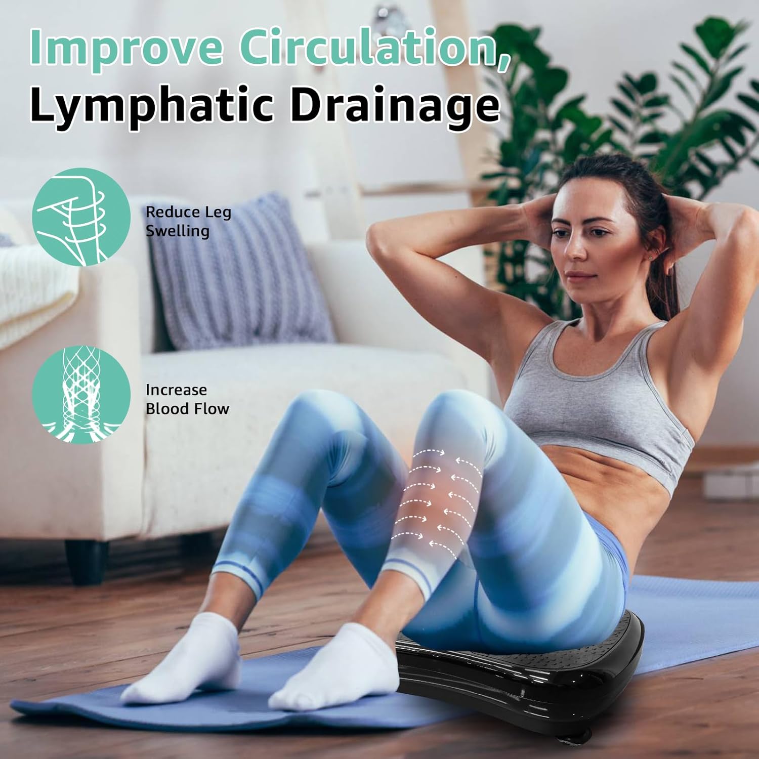 330LBS Vibration Plate Exercise Machine, 99 Levels Vibrating Plates Platform for Weight Loss, Whole Body Waver Shaker, Home Gym Shaping Fitness Workout - Image 7