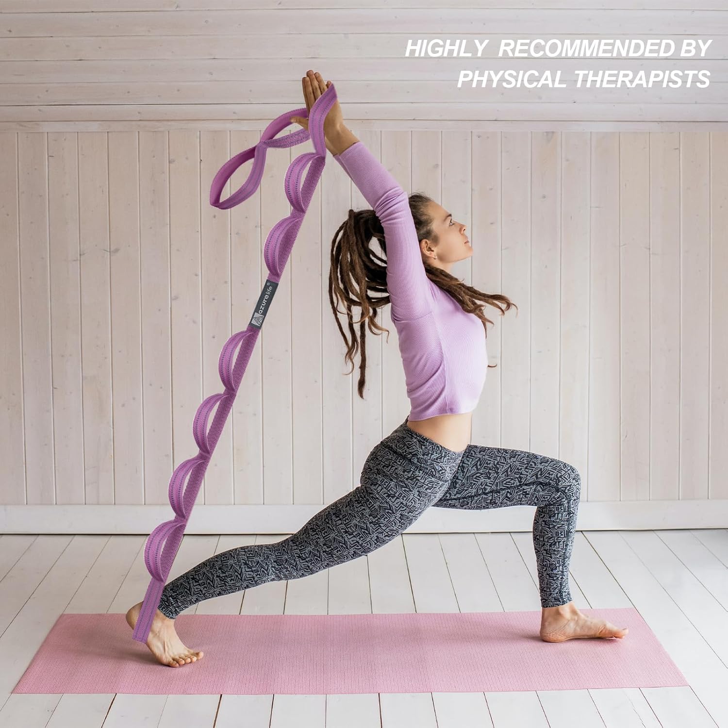 Premium Durable Stretch Straps with Loops, Stretching Strap for Physical Therapy, Multi-Loop Yoga Strap Fitness Exercise Strap for Yoga, Pilates, Dance, Flexibility&Exercise - Image 6