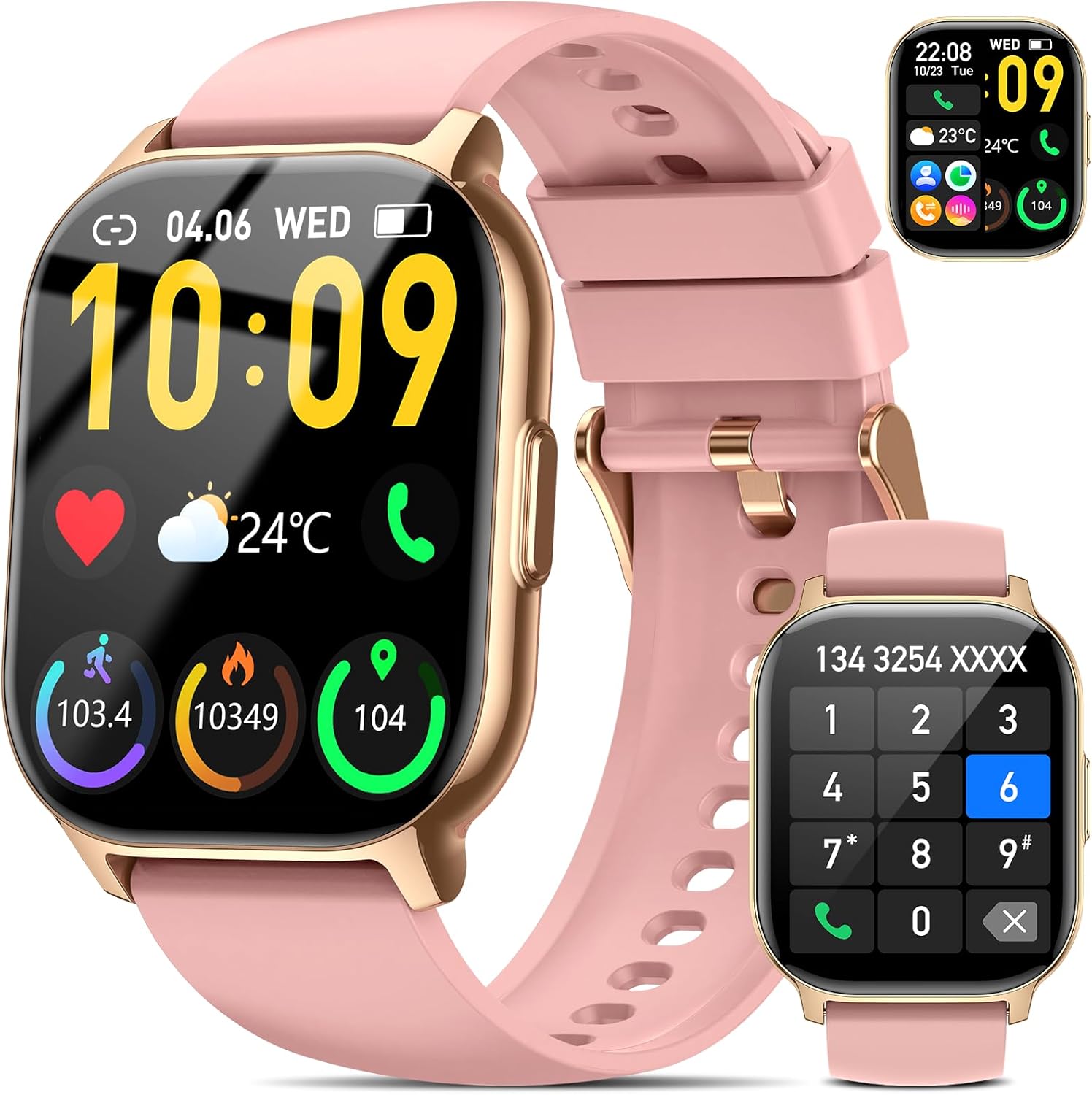 Smart Watch (Answer/Make Calls), 2.1" Smart Watches for Women 120+ Sport Modes Fitness Tracker with Sleep Heart Rate Monitor, Pedometer, IP68 Waterproof Women Fitness Watch for iOS Android Smartmatch - Image 2