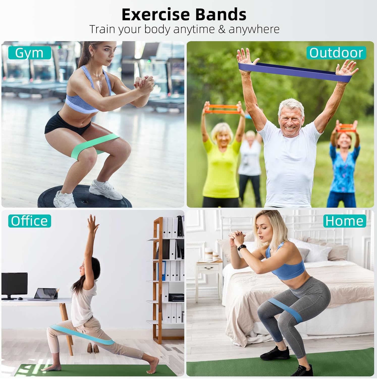 Resistance Bands for Working Out, Home Gym Exercise Workout Bands for Women and Men, 5 Set of Stretch Bands for Booty Legs - Image 7