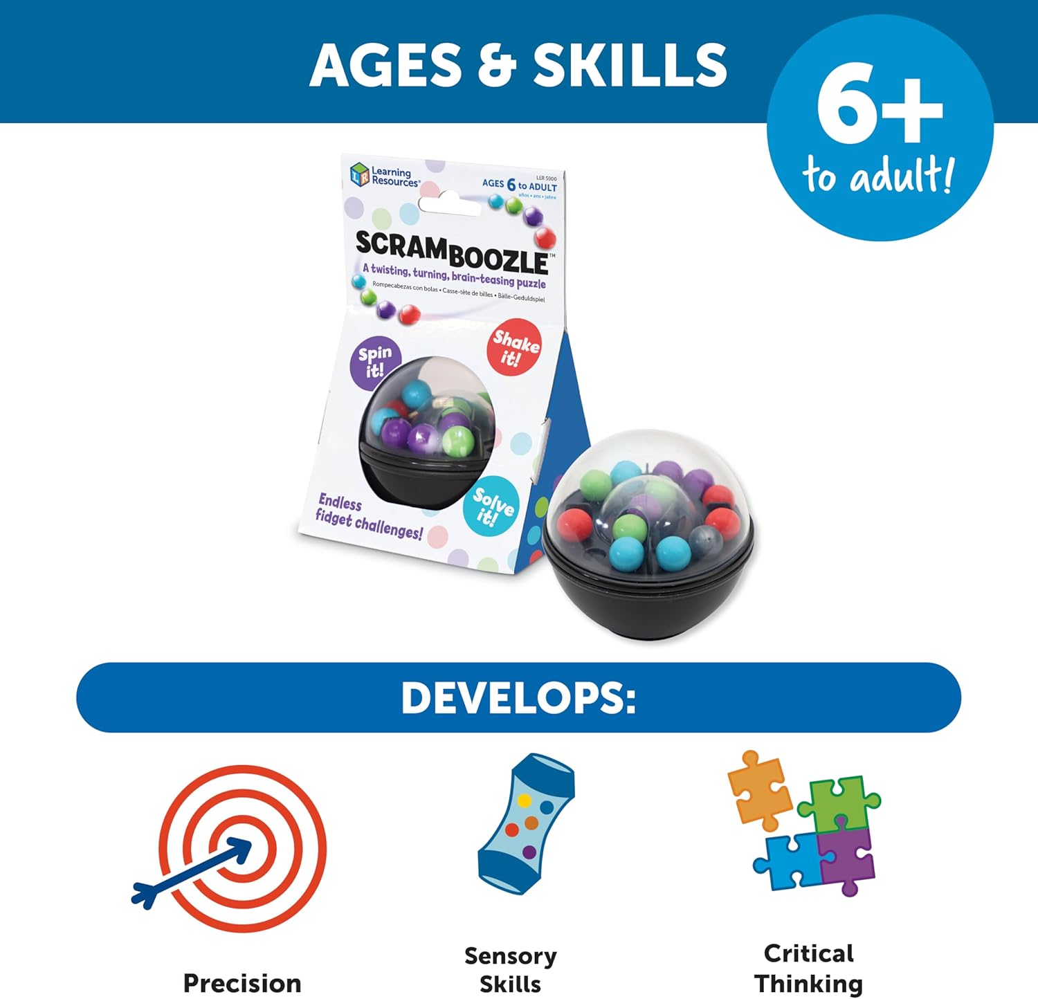 Learning Resources Scramboozle Puzzle Ball - 3D Brain Teasers and Puzzle Games for Kids and Adults, Puzzle Sort Ball Game, Easter Basket Stuffers For Teens, Ages 6+ - Image 6