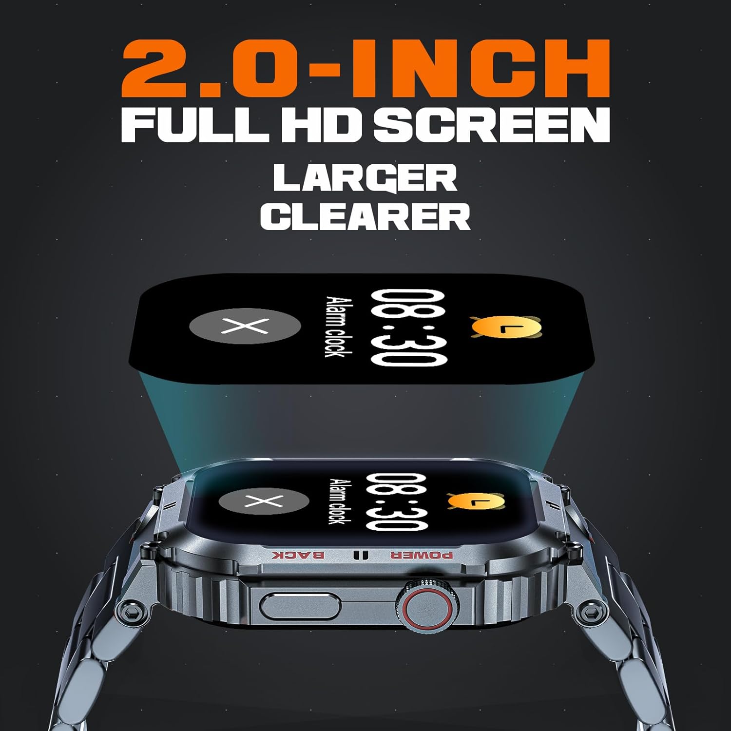 Smart Watch,100M Waterproof Rugged Military Smartwatch with Bluetooth Call(Answer/Dial Calls) 2-inch Utral Large HD Display 70 Days Extra Long Battery Life,100+ Sports Modes Fitness Tracker - Image 7