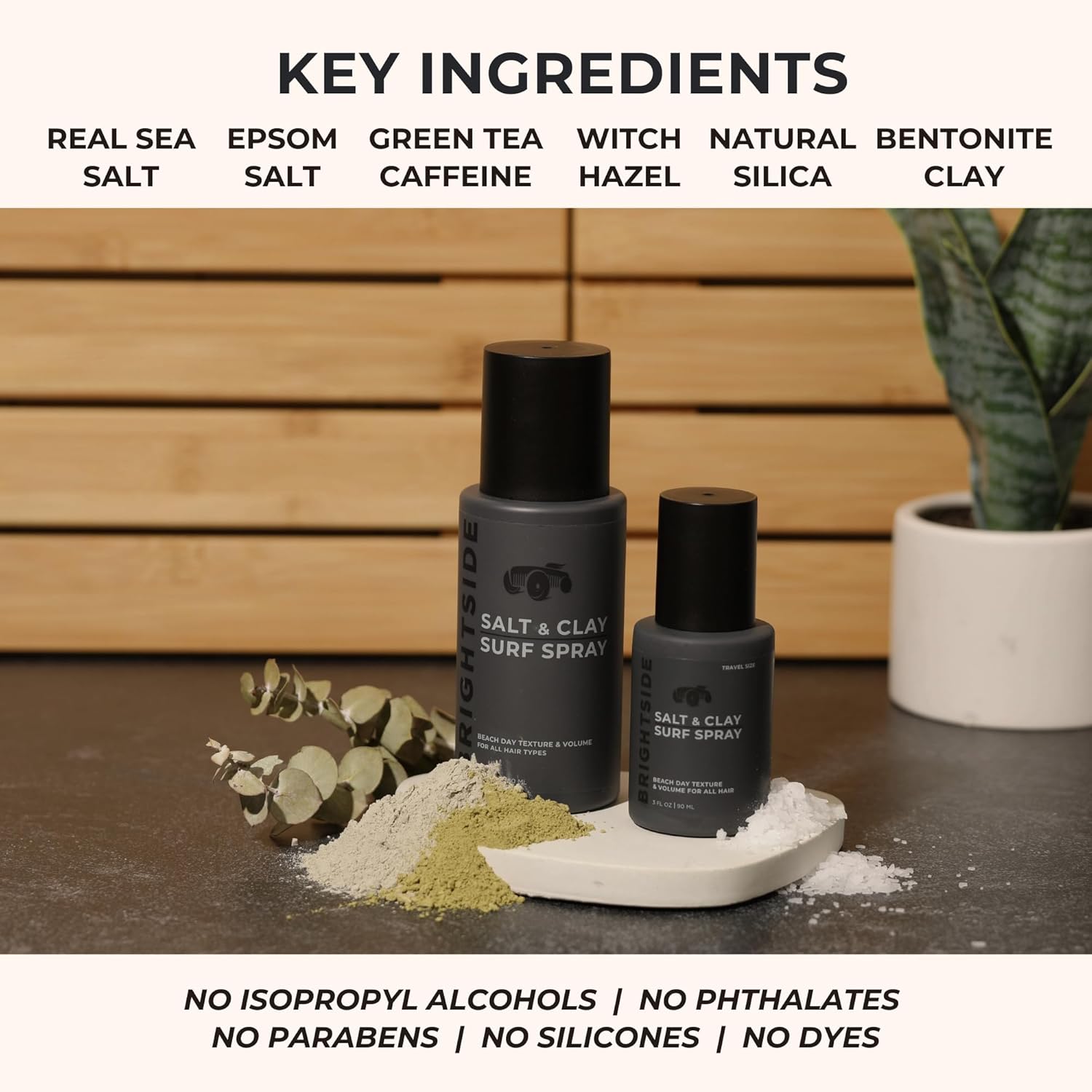 Salt & Clay Surf Spray - Hair Texturizing & Volumizing Spray - Travel Size TSA (3oz) - Sea Salt & Epsom Salt, Natural Clay Blend, Silica, & Green Tea - Beach Style For All Hair Types - Image 4