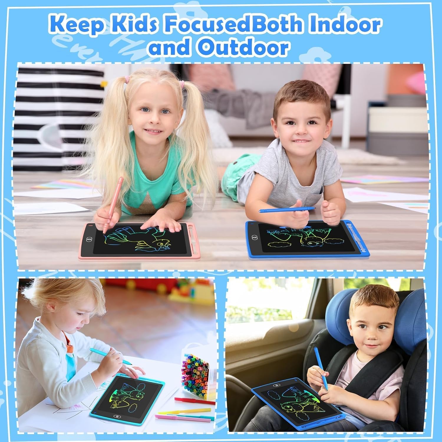 12 Pack LCD Writing Tablet for Kids, 8.5 Inch Colorful Doodle Board Drawing Tablet, Erasable Doodle Pad for Toddlers, Educational Learning Toys Birthday Gifts for Boys Girls Age 3 4 5 6 7 8 - Image 8