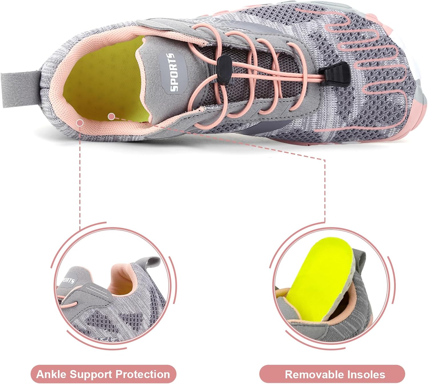 Hike Barefoot Shoes Women Men Non-Slip Healthy Barefoot Shoes Womens Mens Breathable Fashion Trail Rnning Hiking Shoe Womens Mens Wide Toe Zero Drop Shoe - Image 5