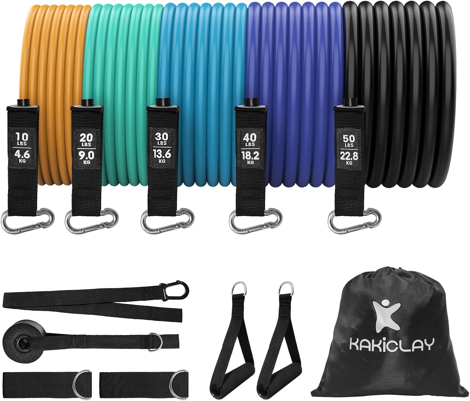 Resistance Bands Set with Separate Outdoor Anchor, KAKICLAY Exercise Bands for Indoor and Ourdoor Use, Versatile Resistance Bands for Men and Women - Image 2